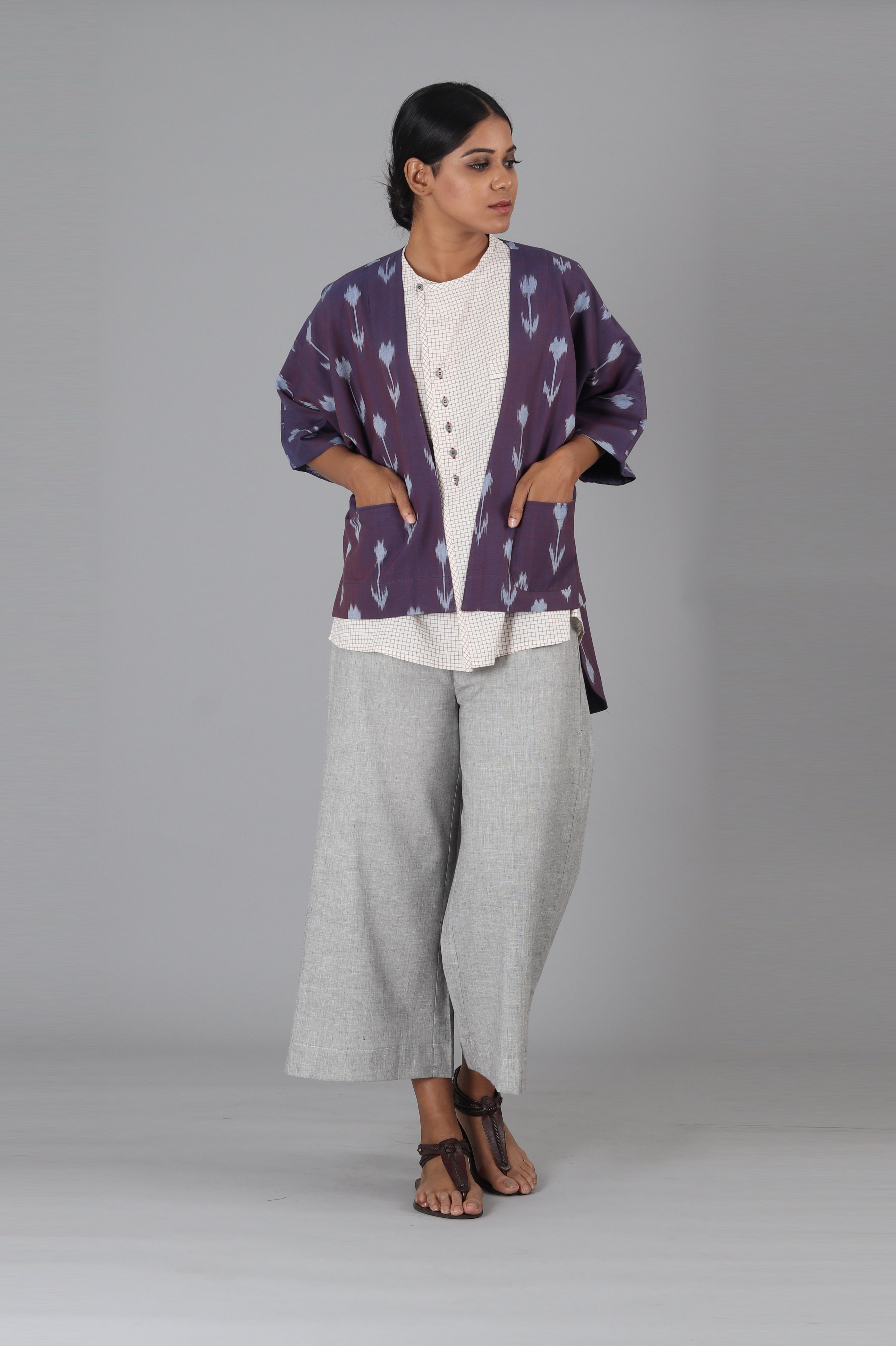 Brown Bud Kimono Jacket