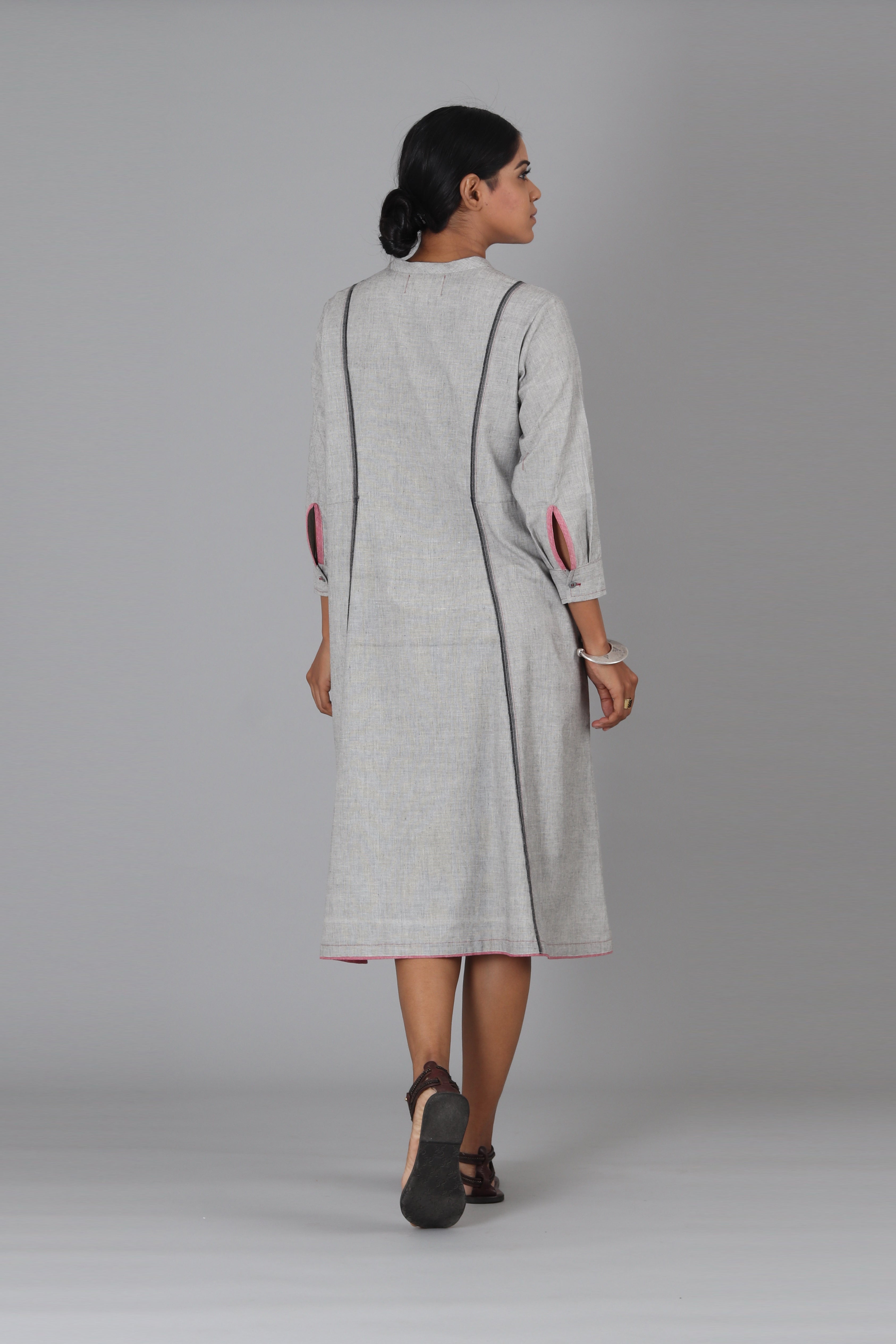 Grey Kismis Button Down Dress