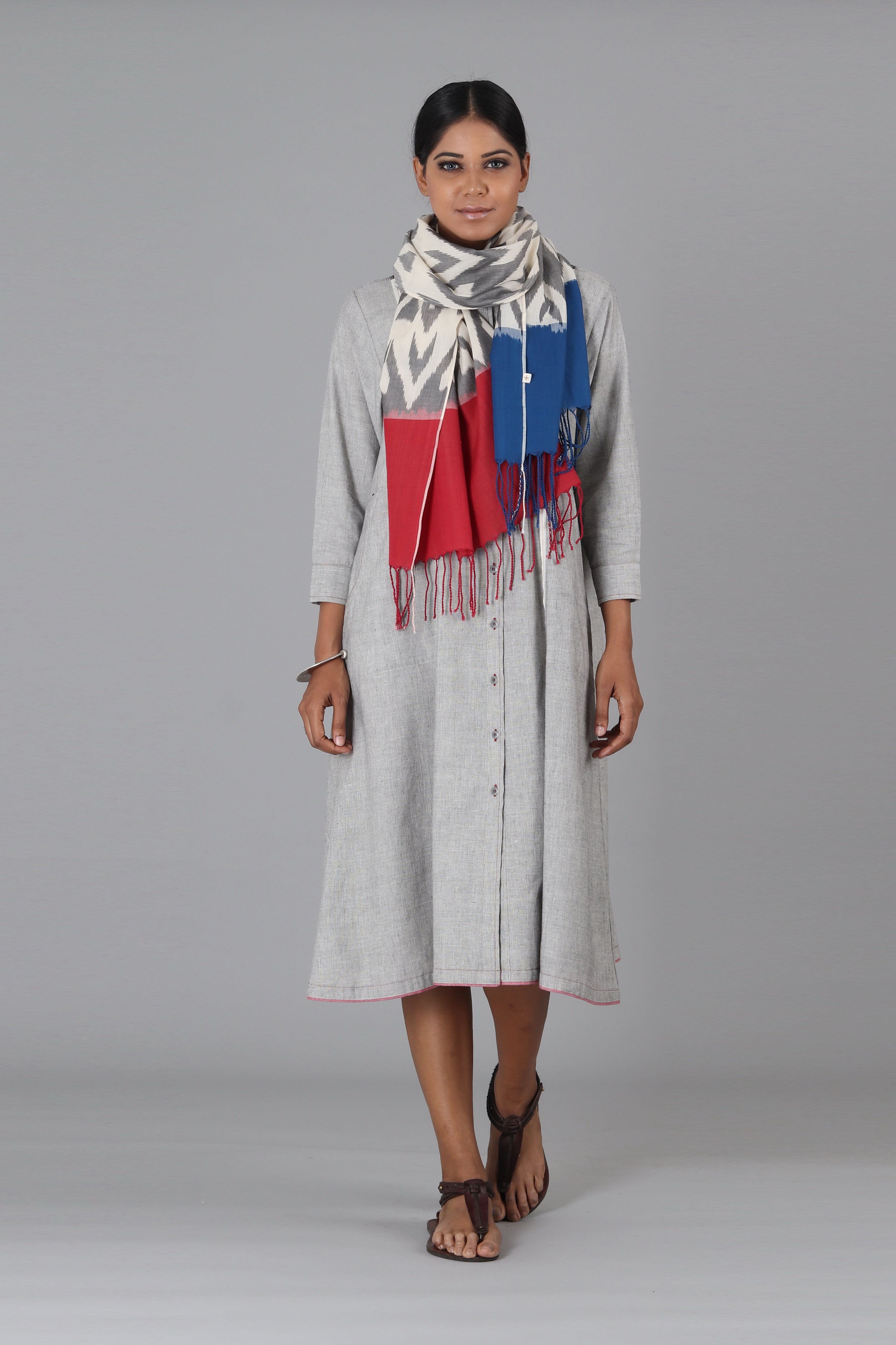 Grey Kismis Button Down Dress