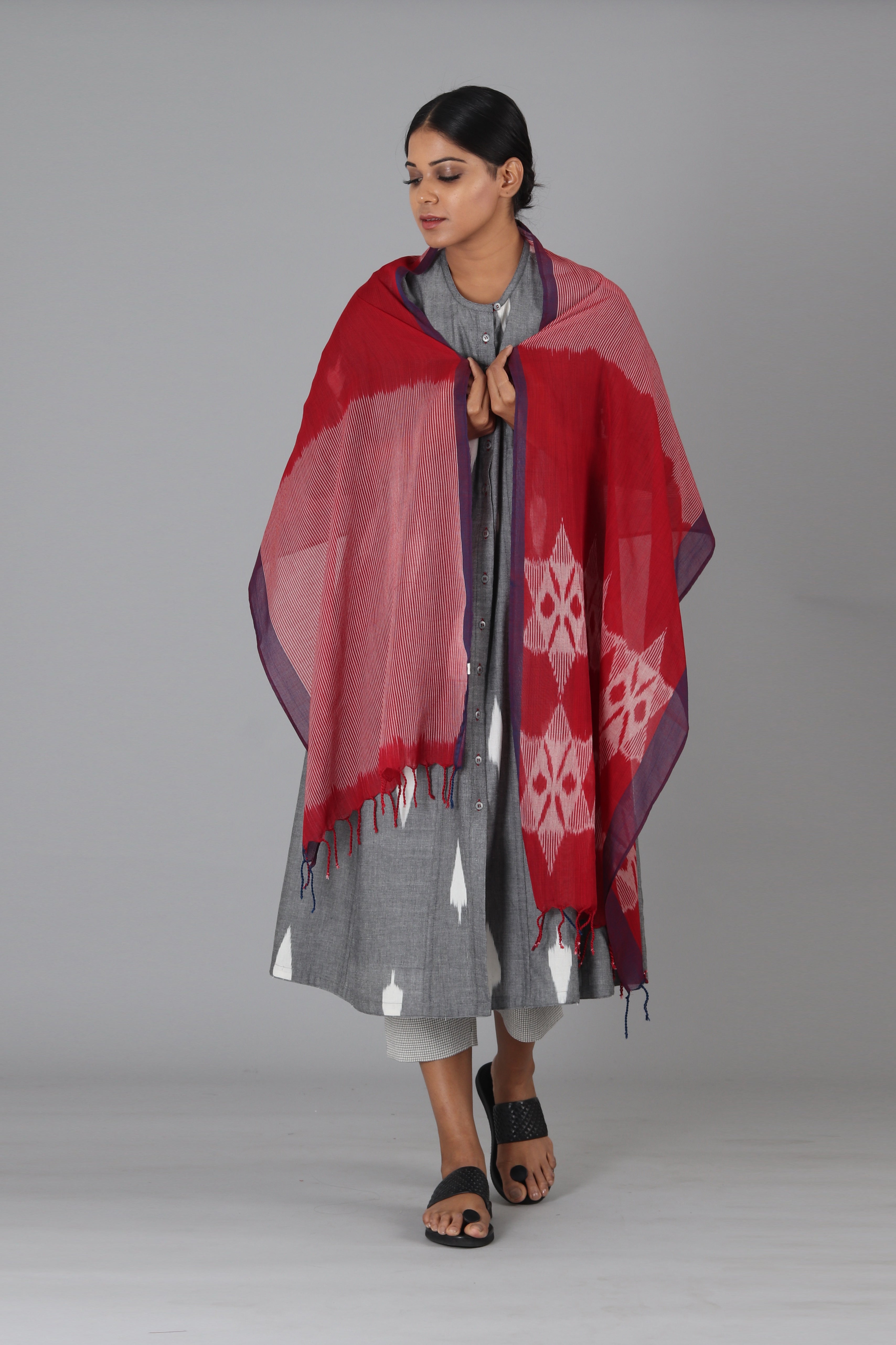 Red Big Flower Stole