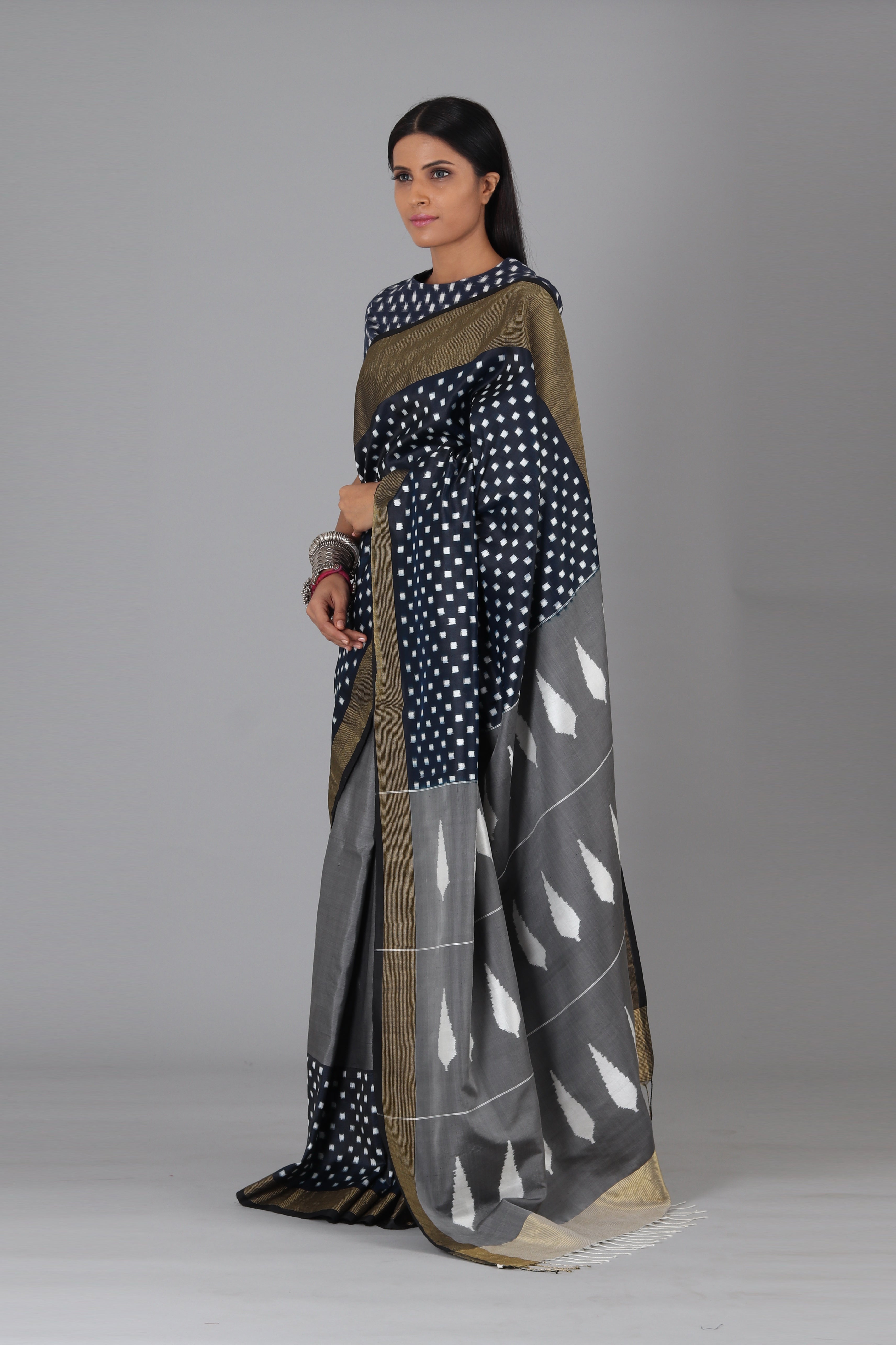 Indigo Black Box Silk Saree