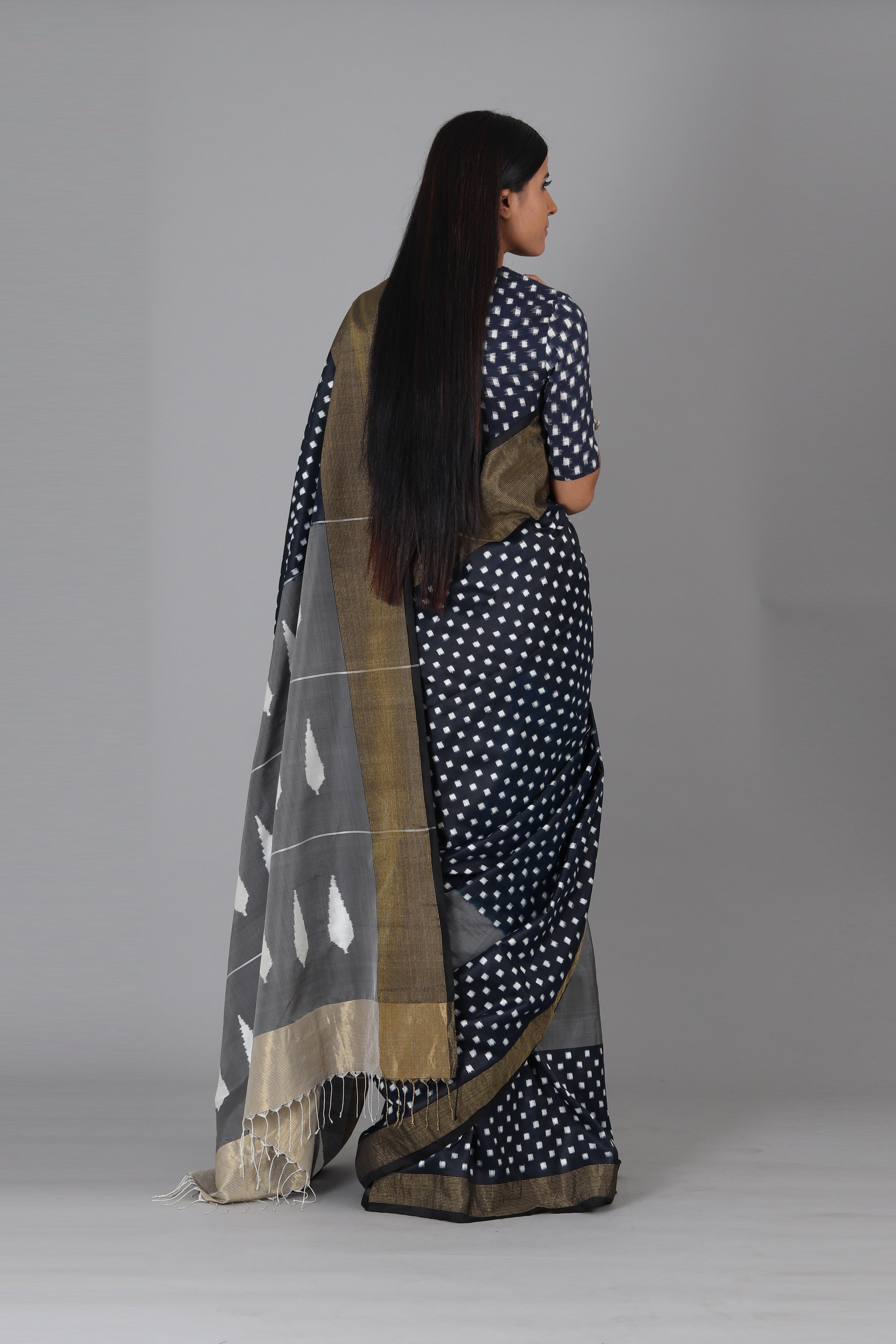 Indigo Black Box Silk Saree