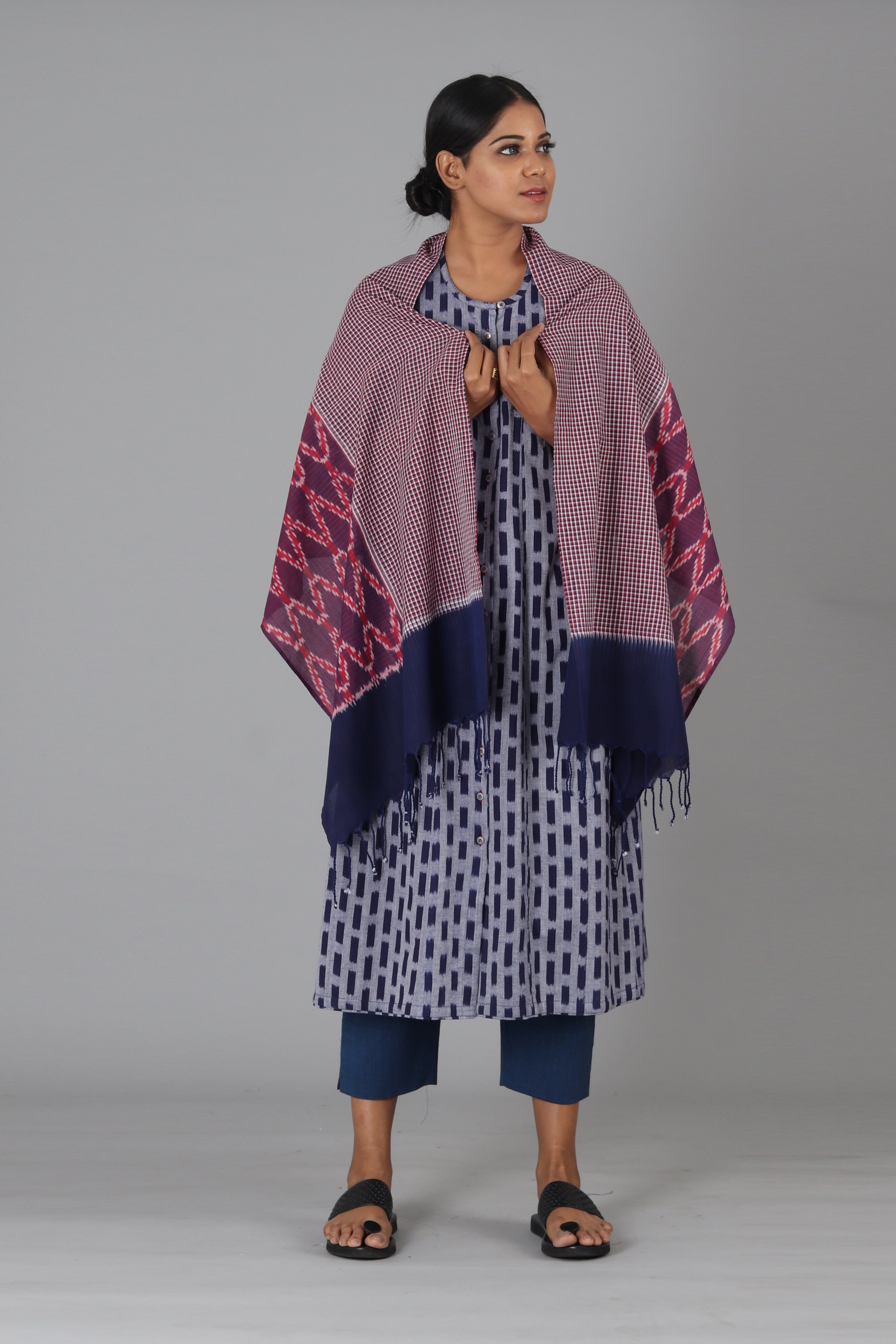 Purple Blue Diamond Stole