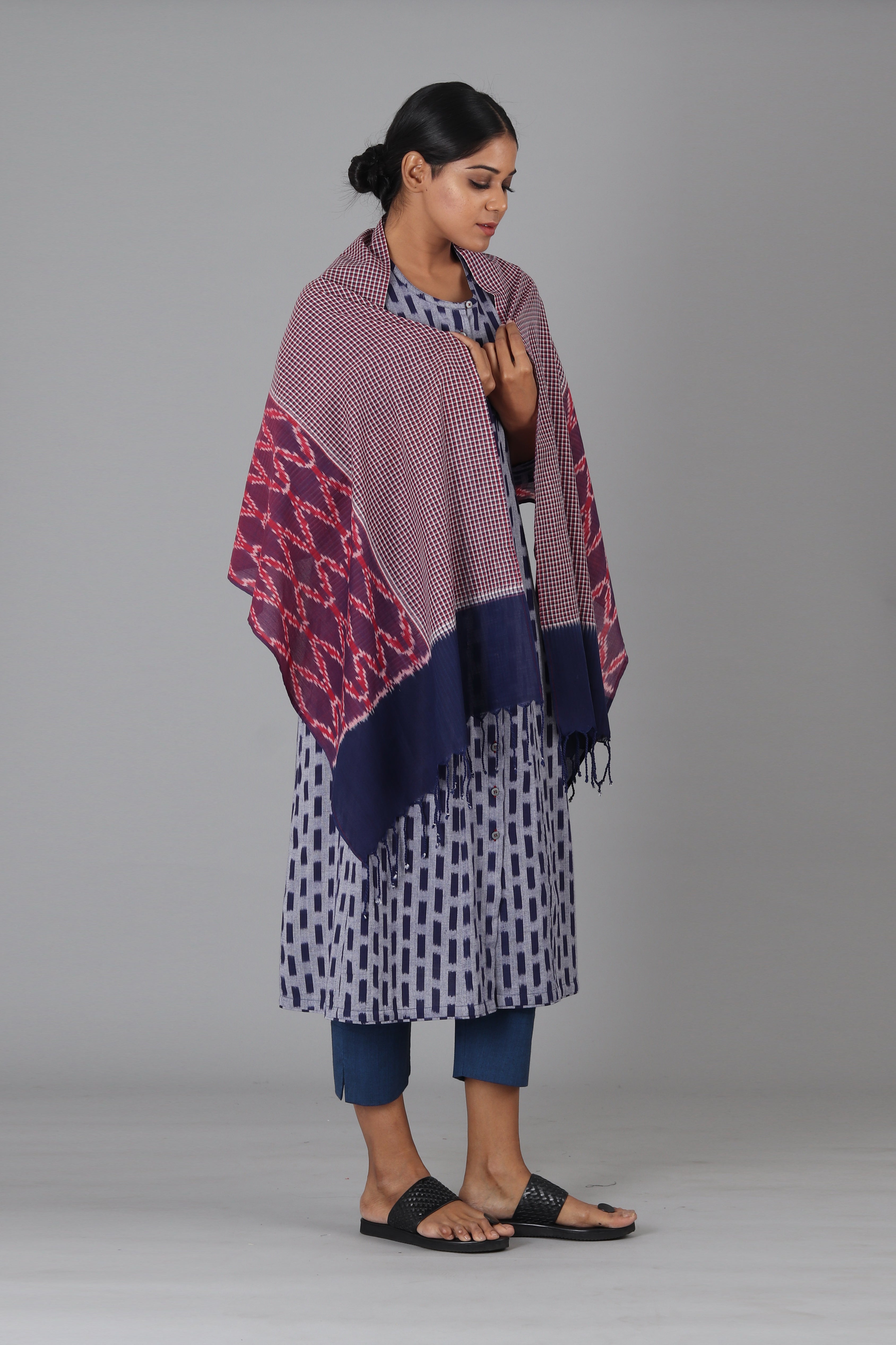 Purple Blue Diamond Stole