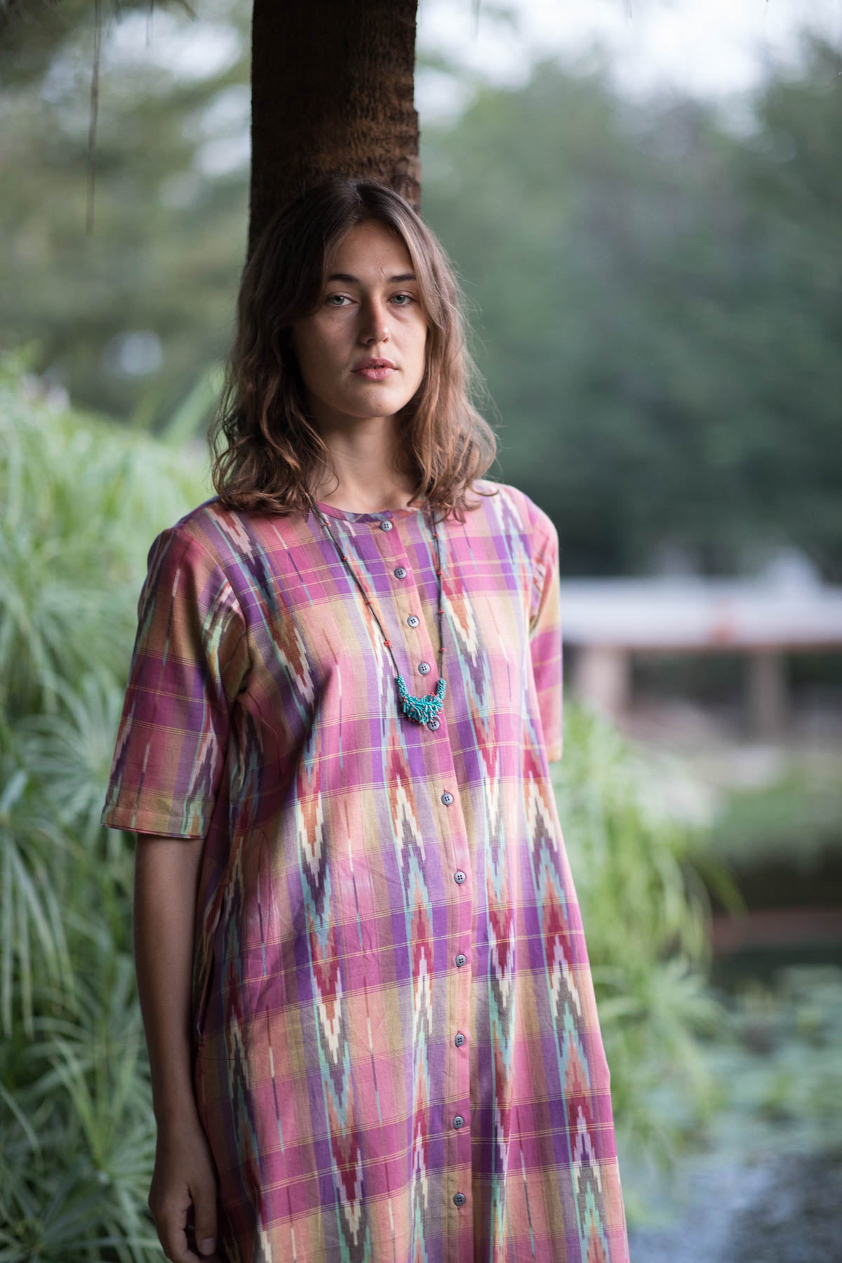 Multi Checks Open Long Jacket