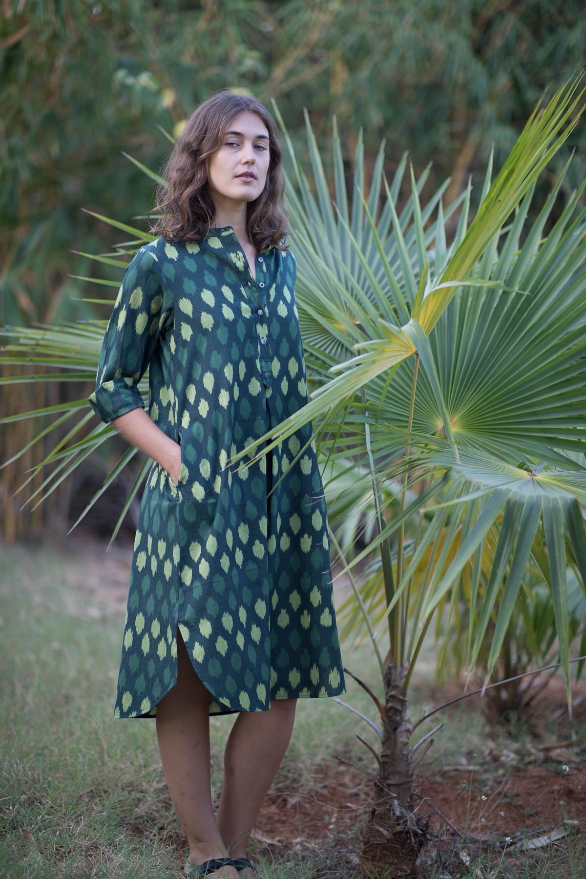 Green Leopard Long Dress