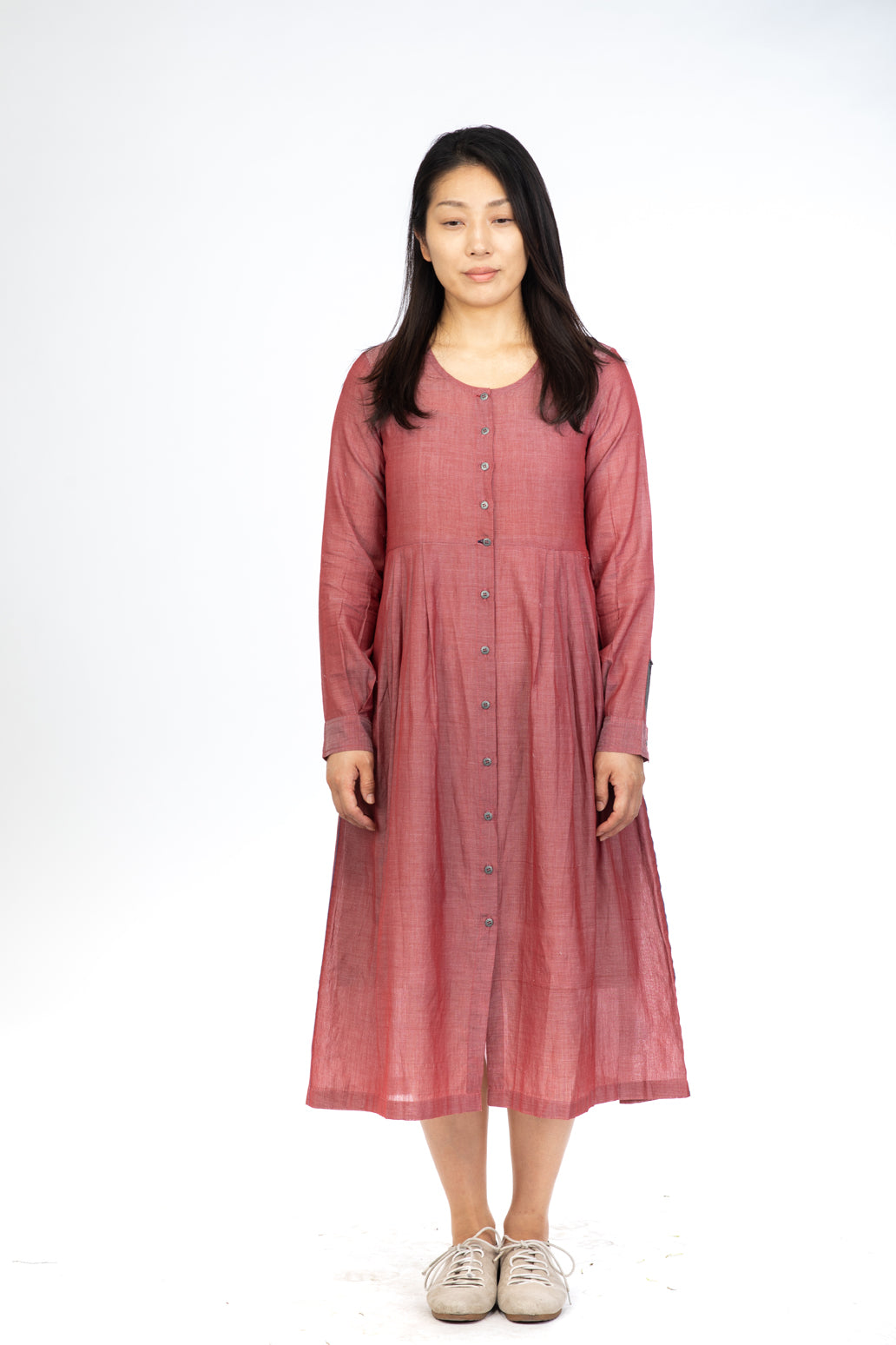 Red Chambray Maxi Dress