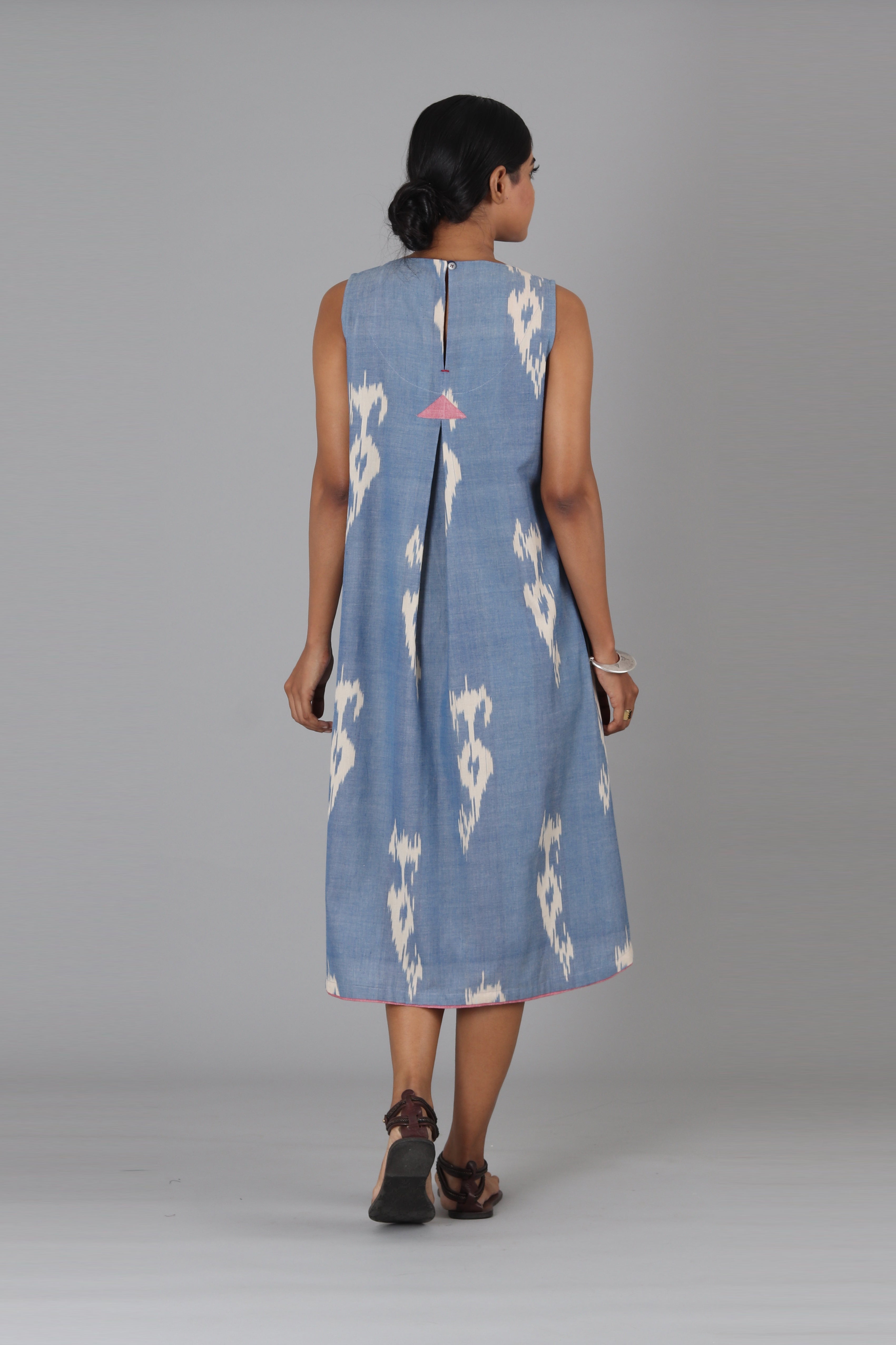 Light Blue Paisley Sleeveless Dress
