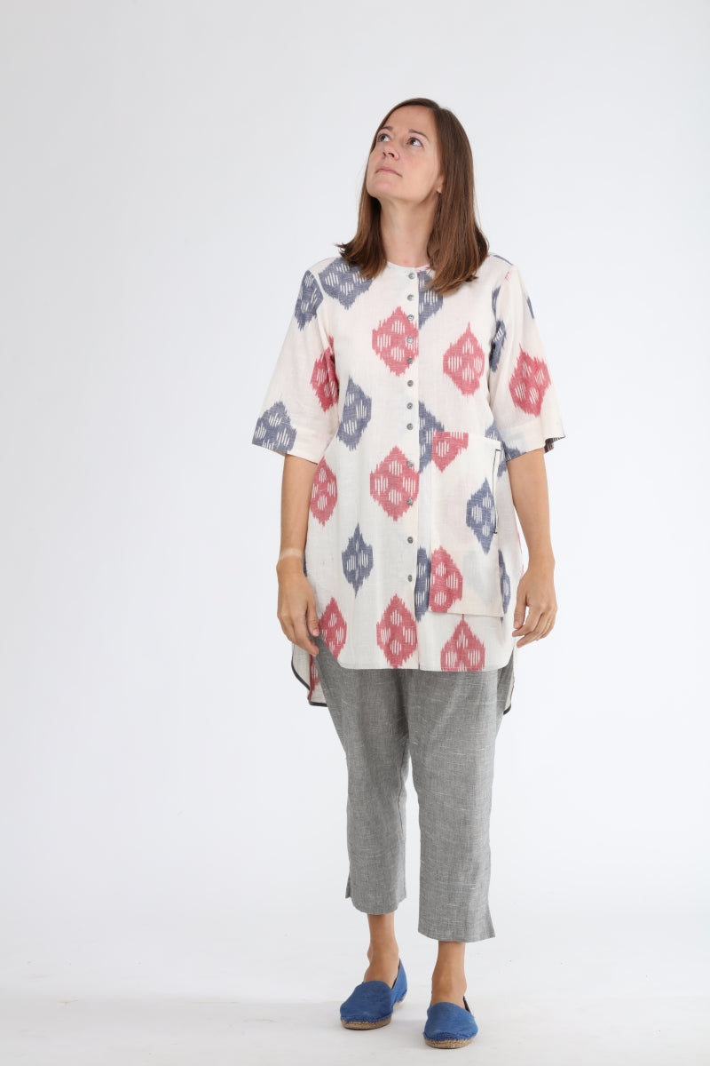 Lotus Stem Buttoned Tunic