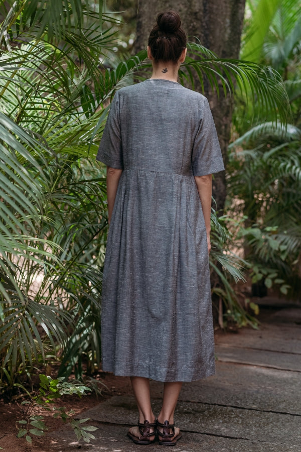 Gray Chambray Maxi Dress