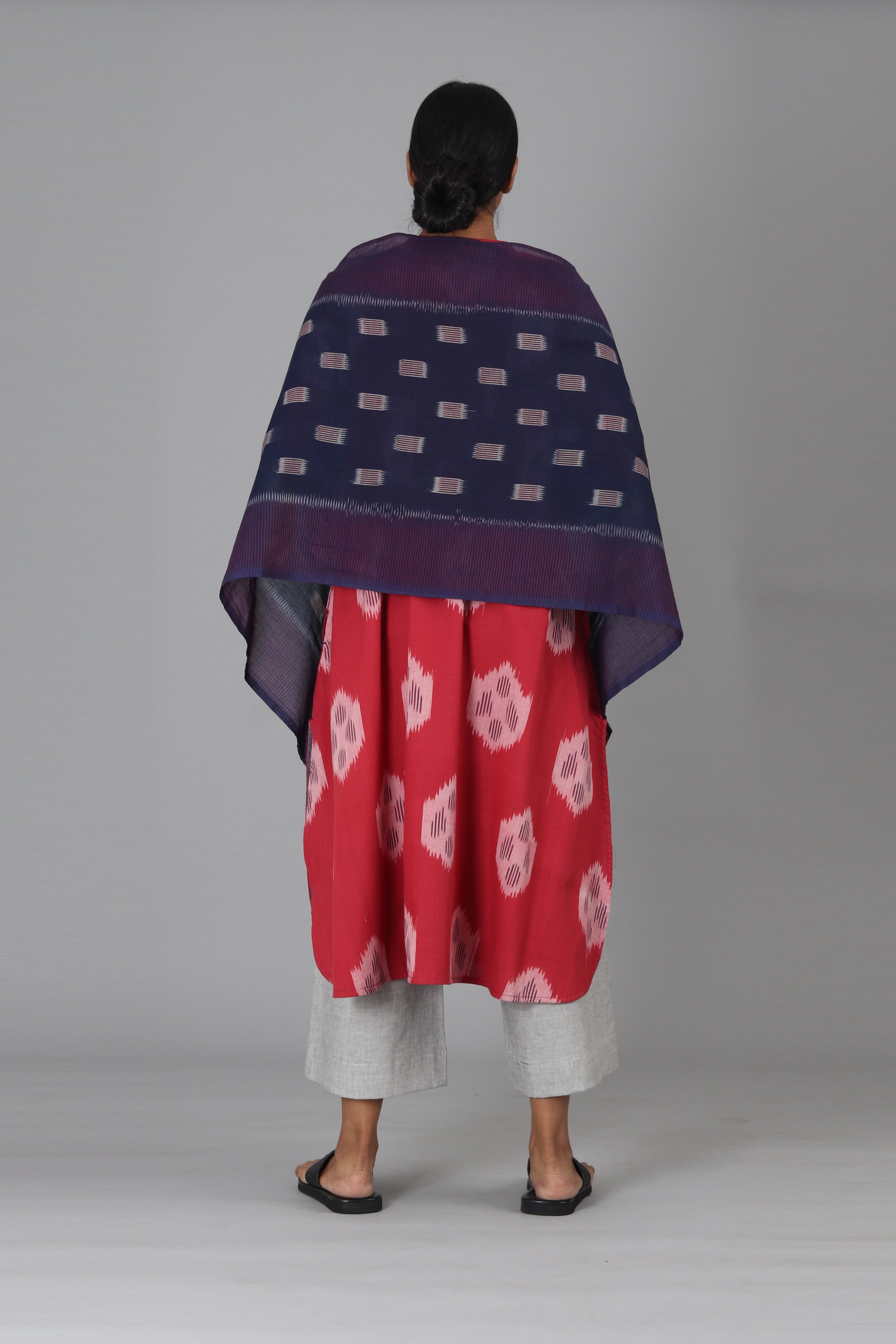 Midnight Blue Check Stole