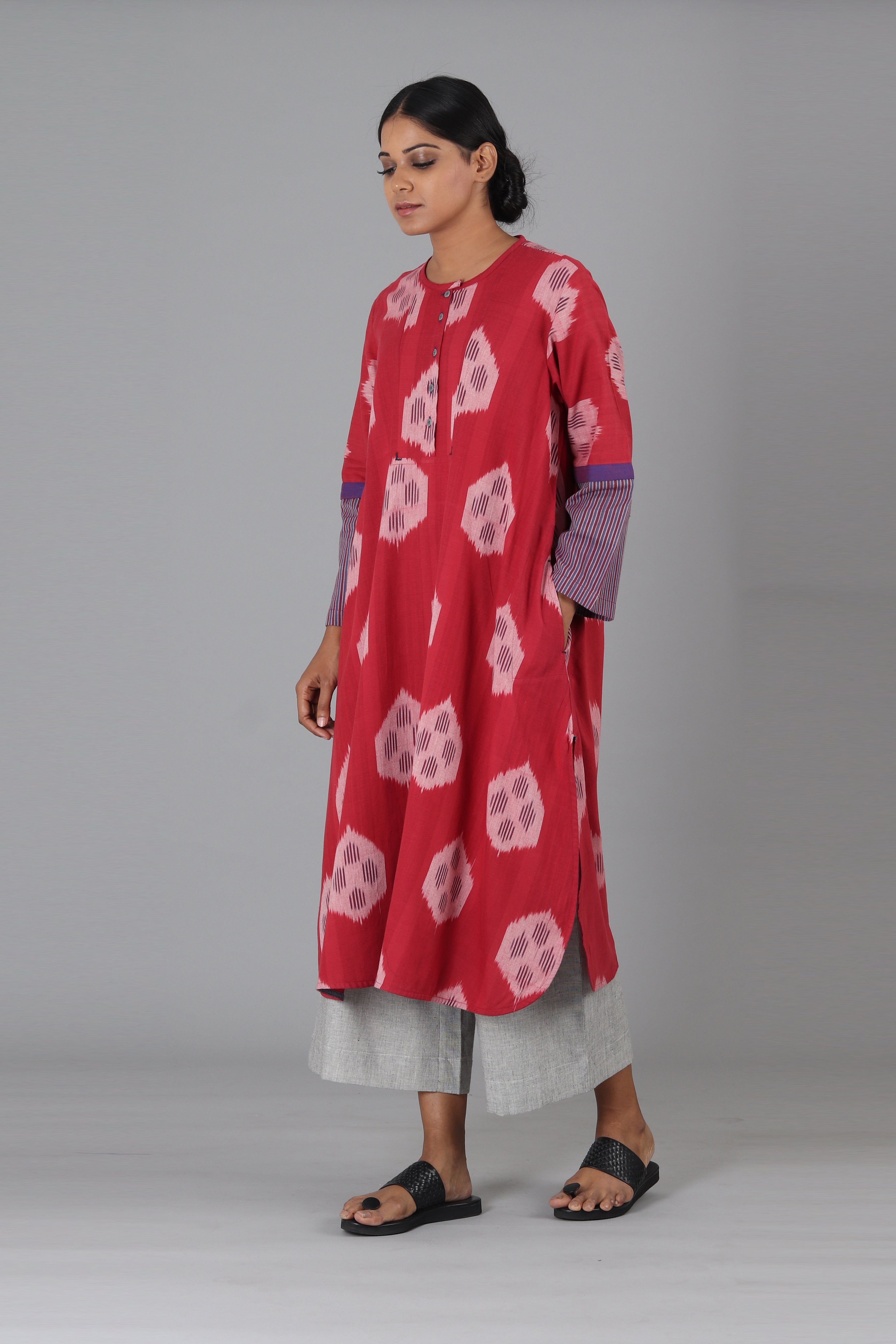 Red Circle Long Kurta