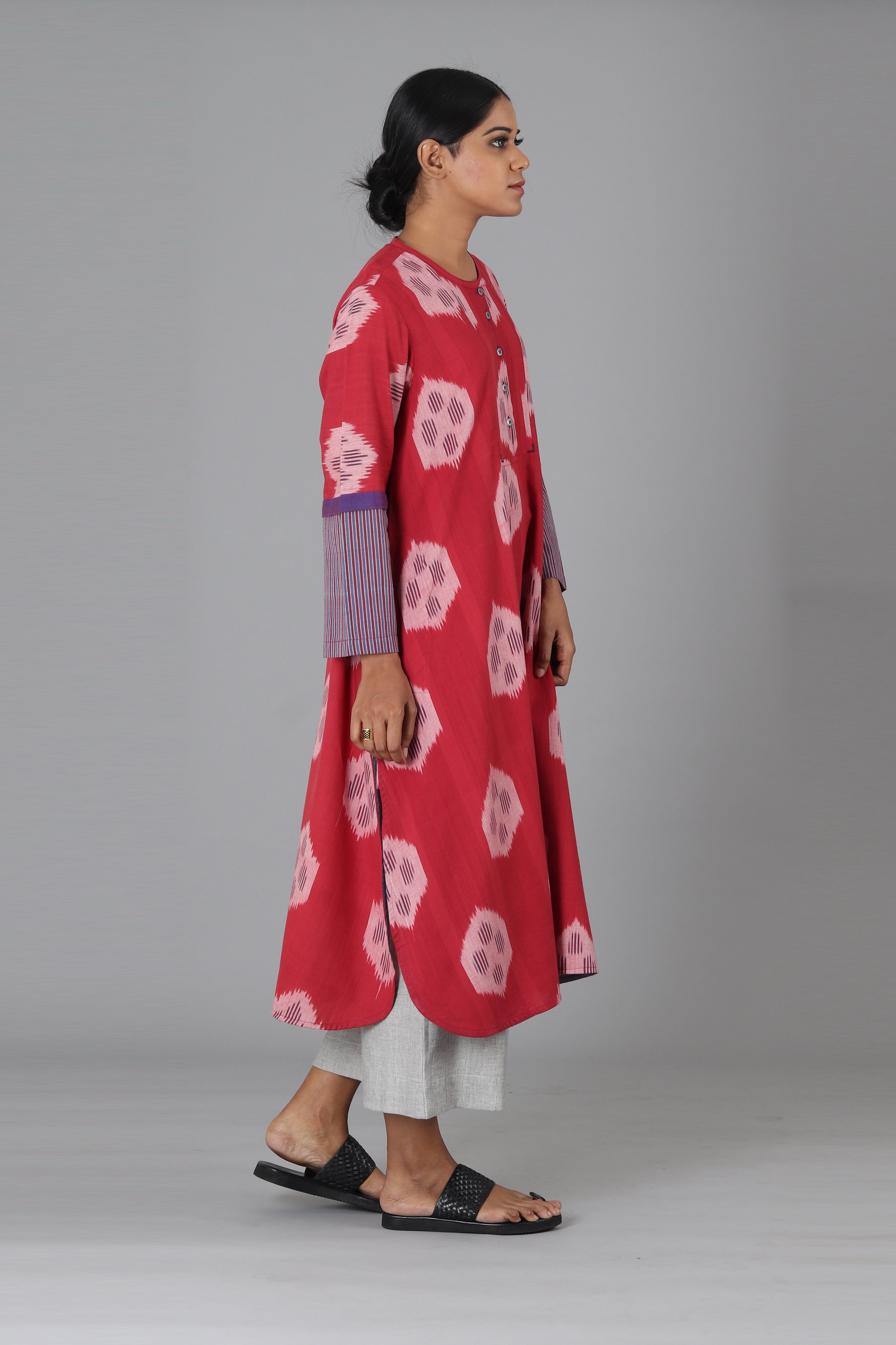 Red Circle Long Kurta