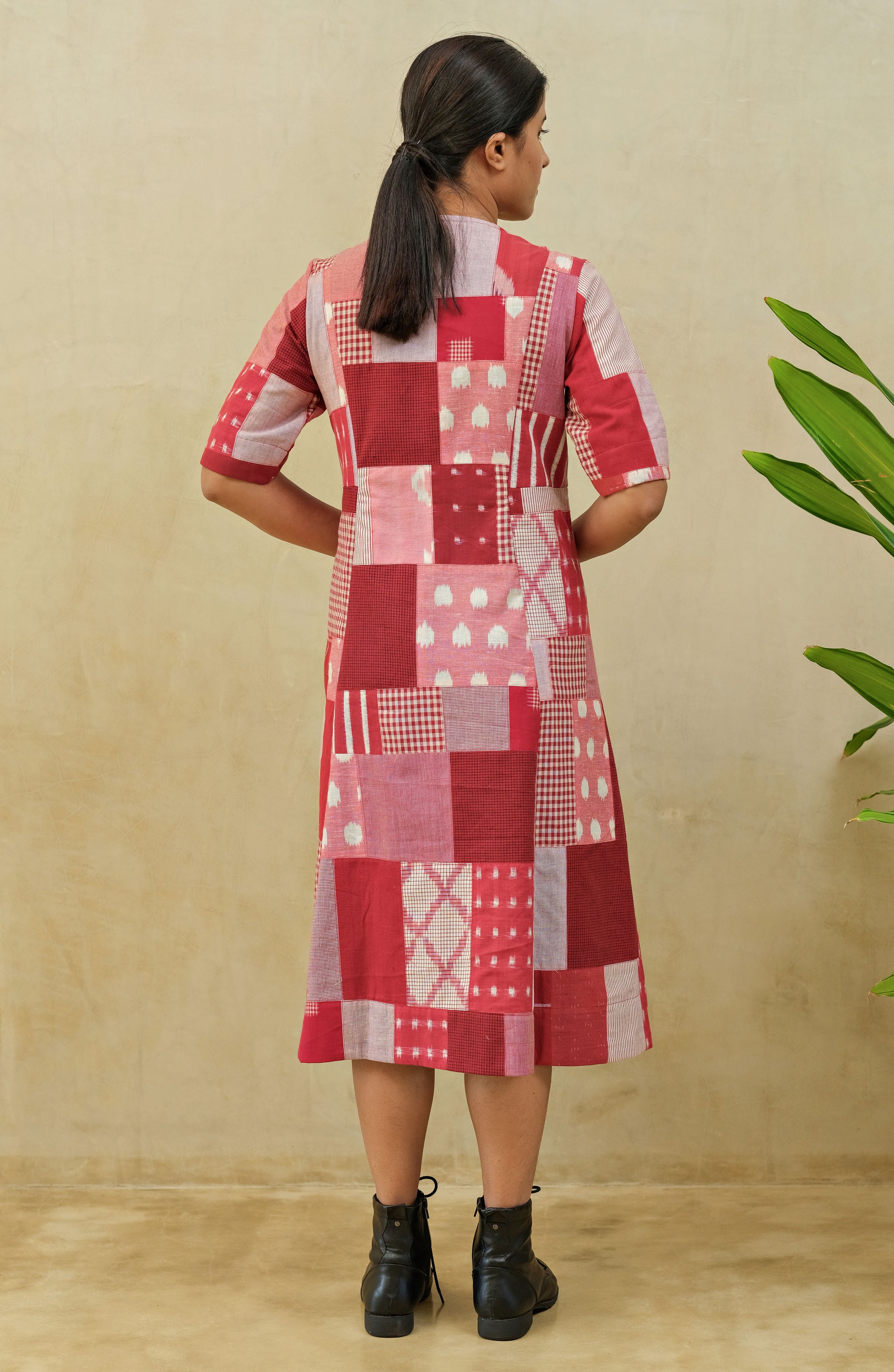 Red Blizzard Button Down Dress