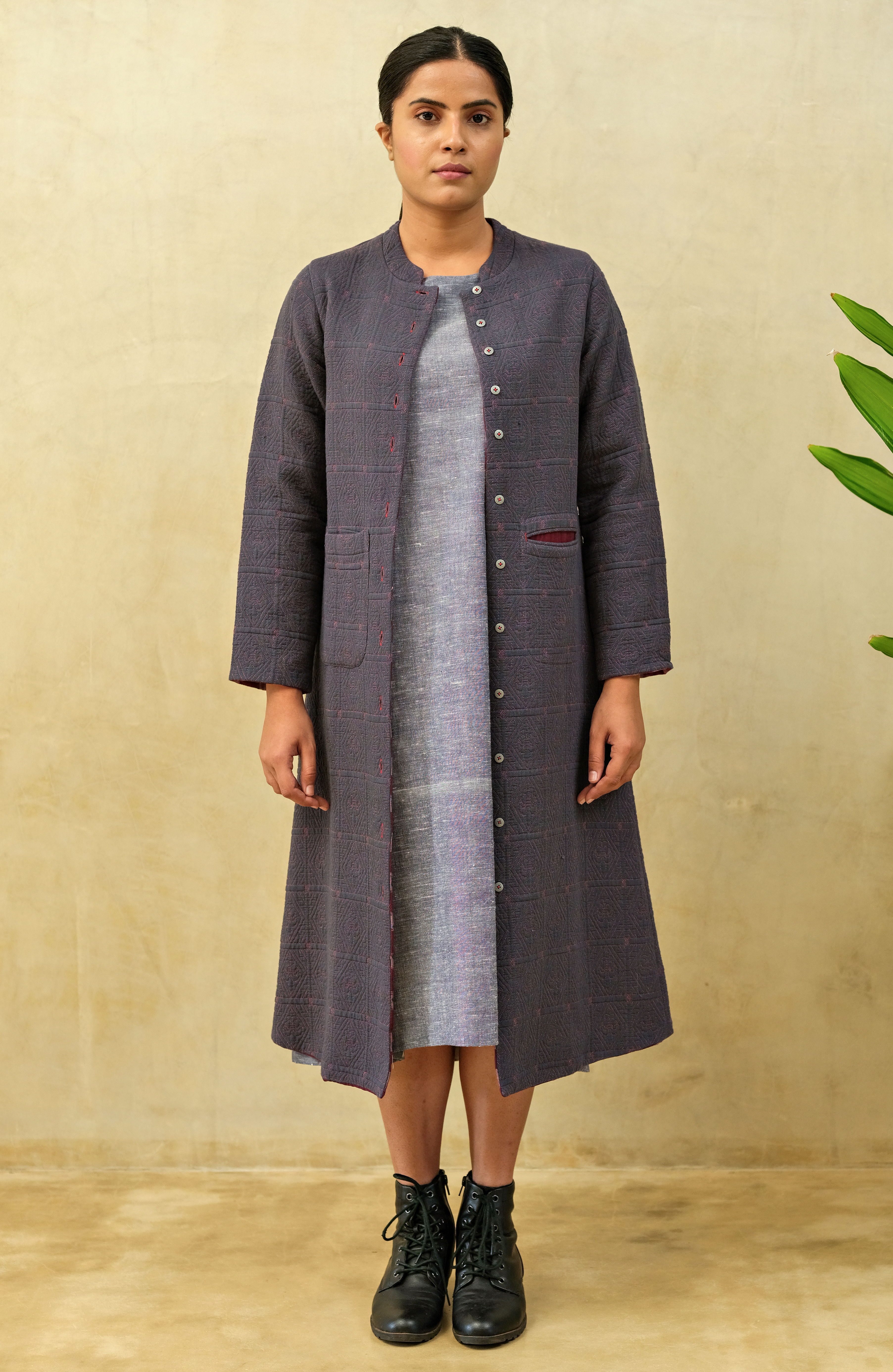 Red Freeze Reversible Long Jacket