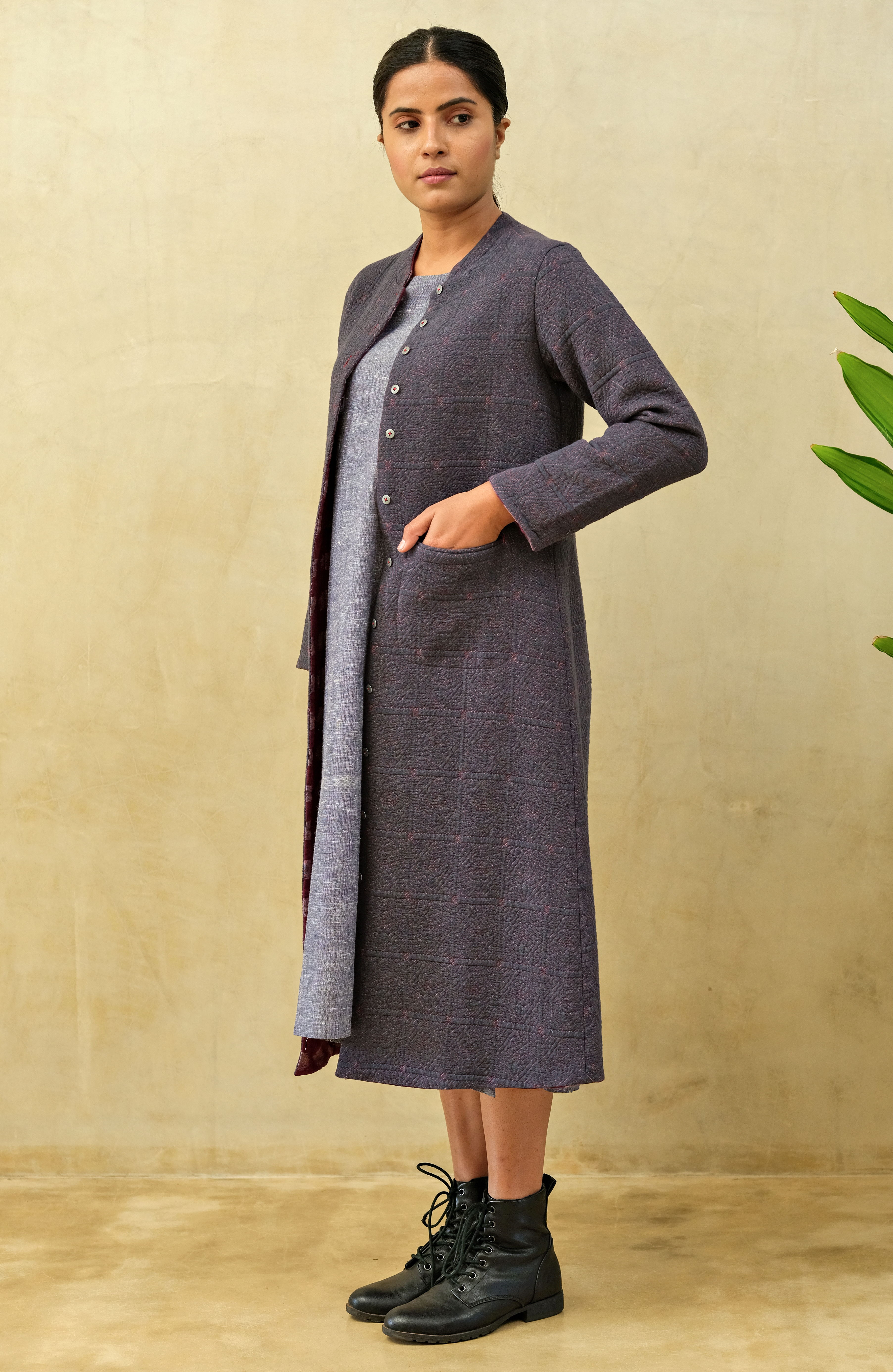 Red Freeze Reversible Long Jacket