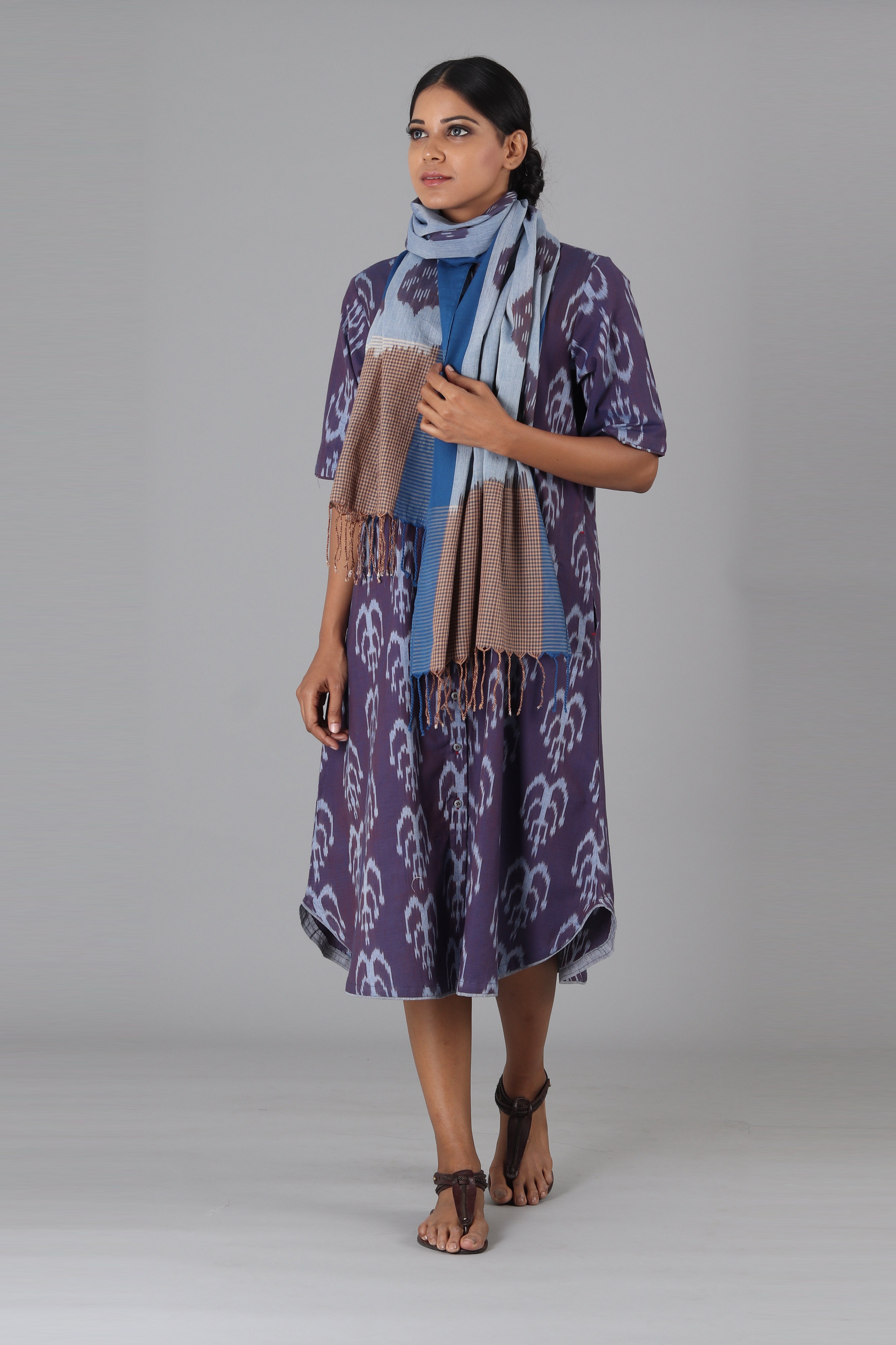 Brown Fountain Open Long Jacket