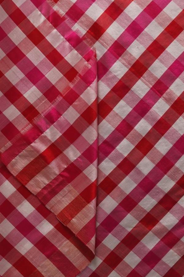 Red Pink Polka Silk Saree