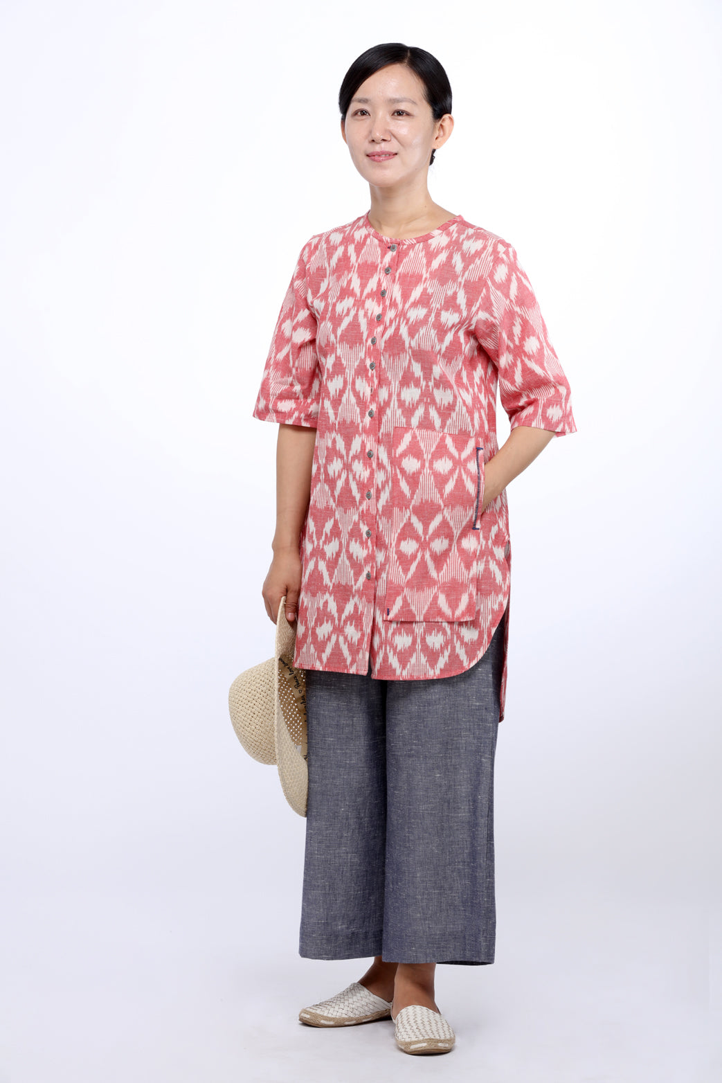 Red Flower Tunic Top