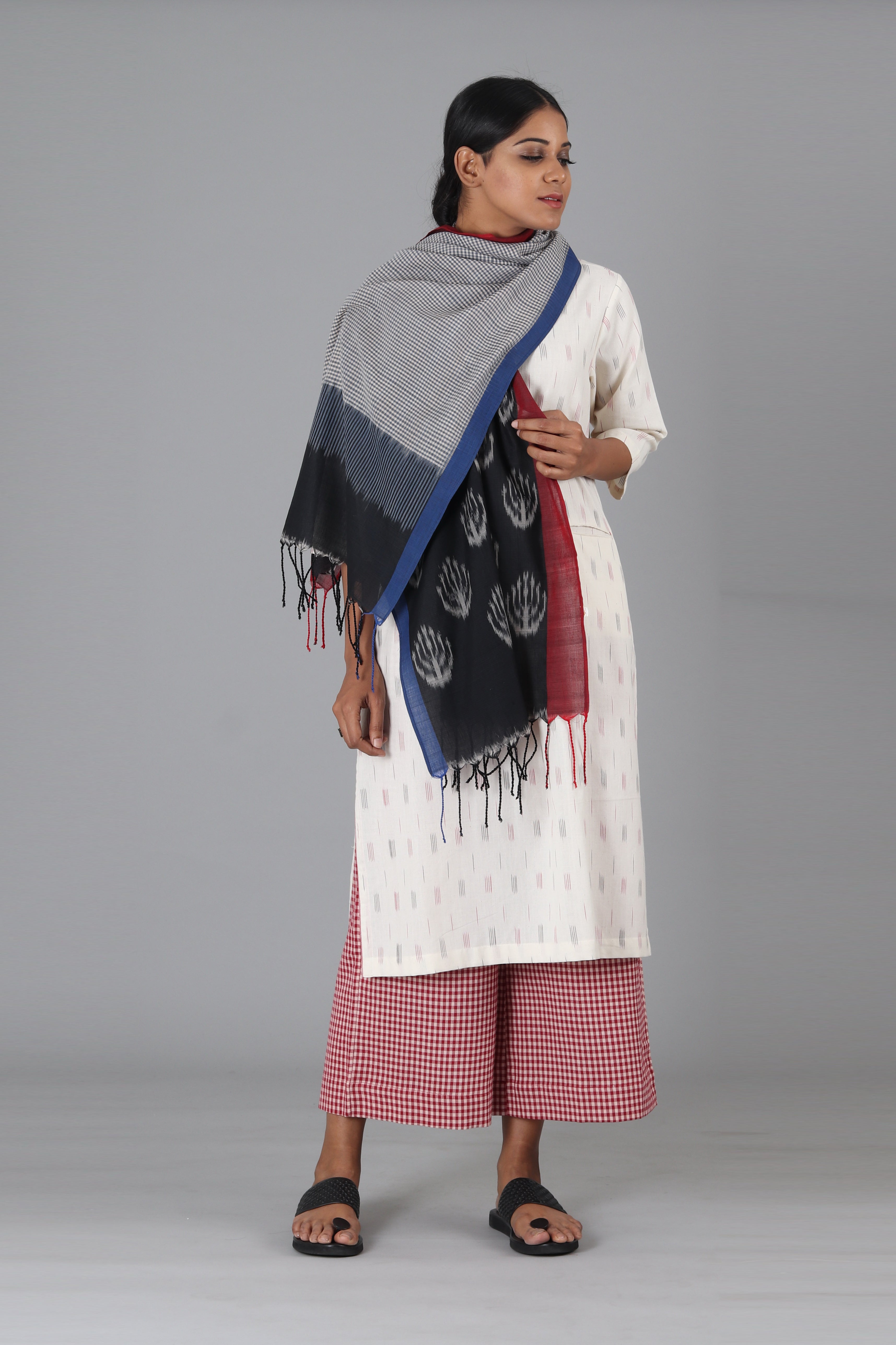 Red & White Tea Checks Palazzo