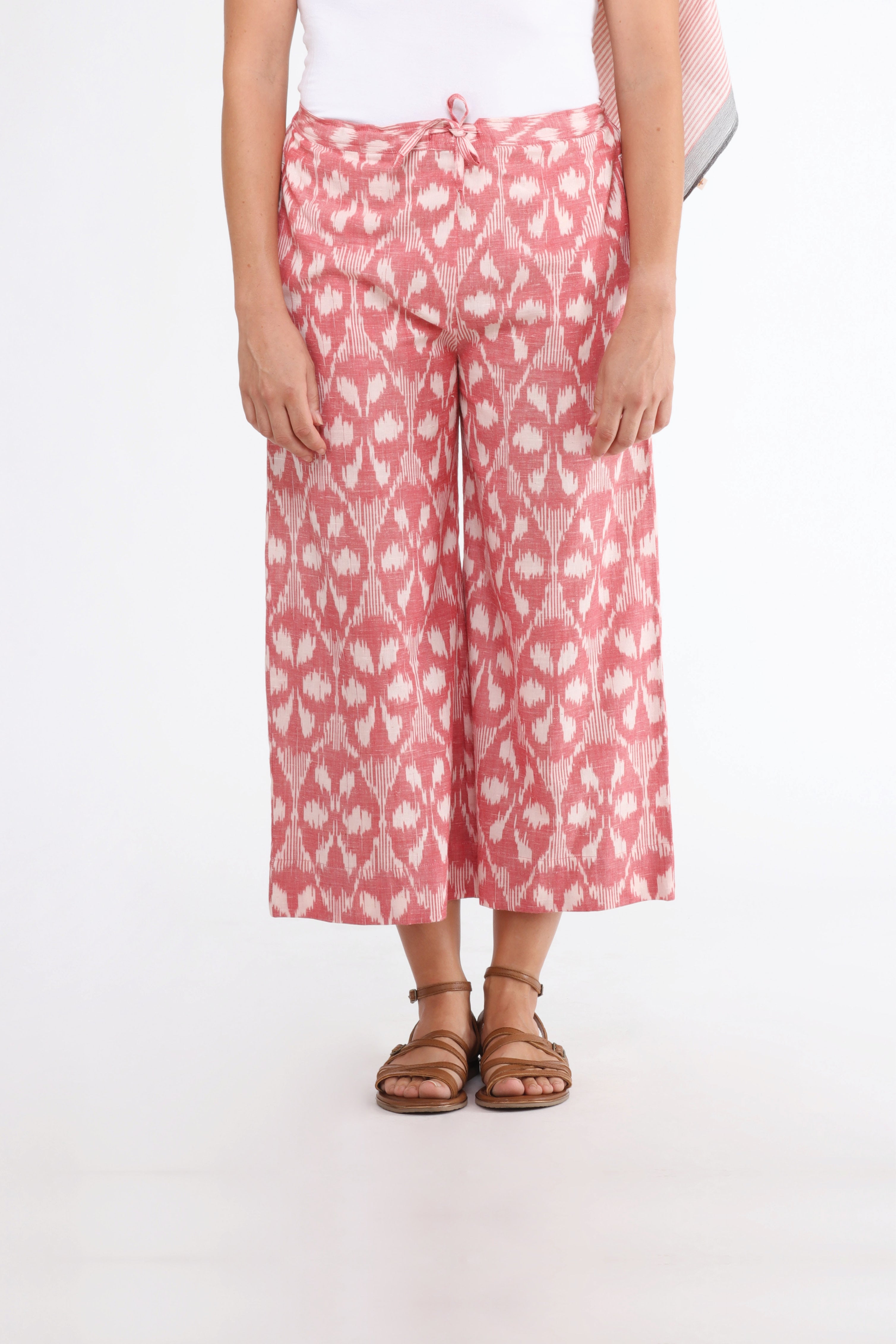 Red Flower Wide Leg Trouser
