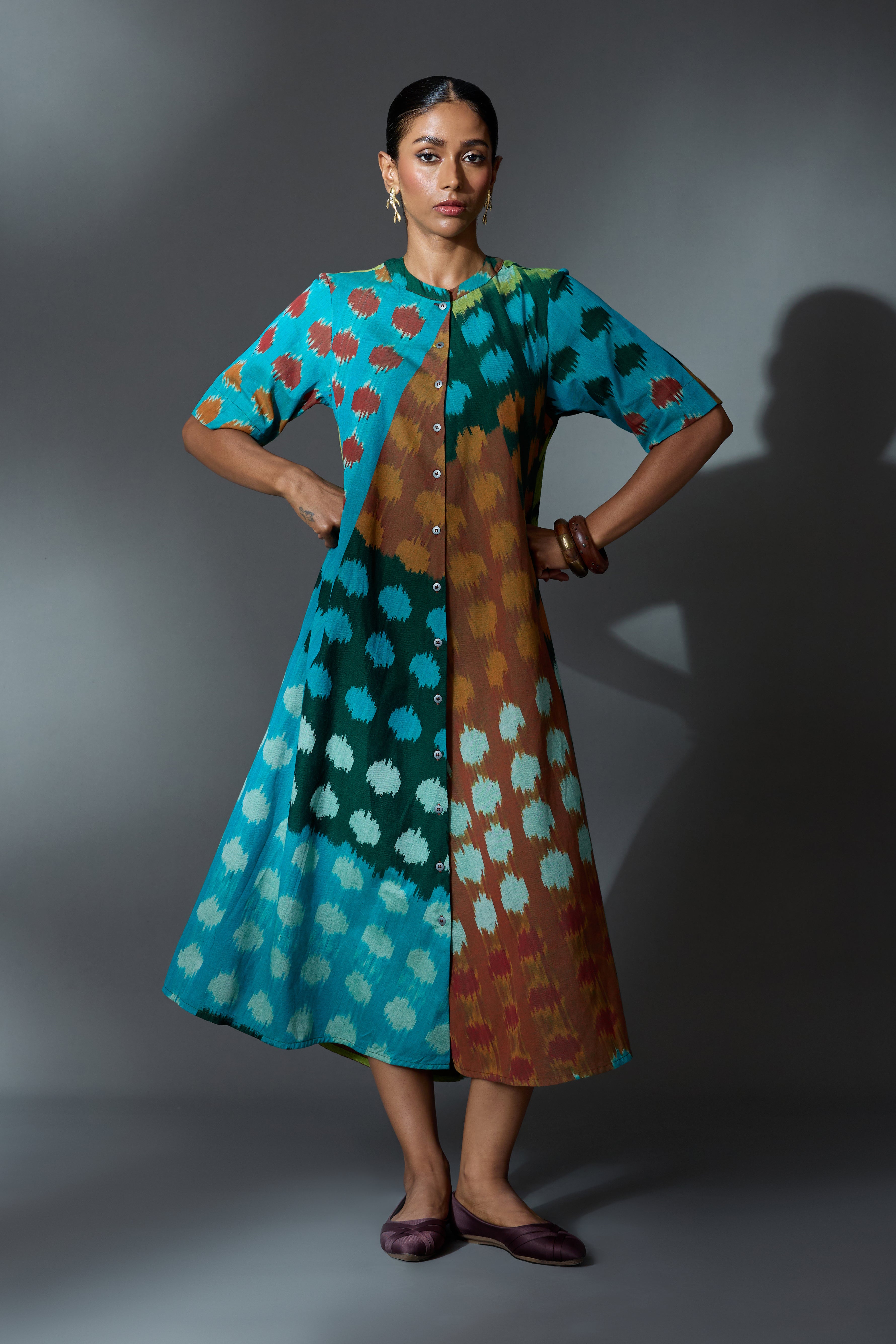 CHIME BIAS BUTTON DRESS