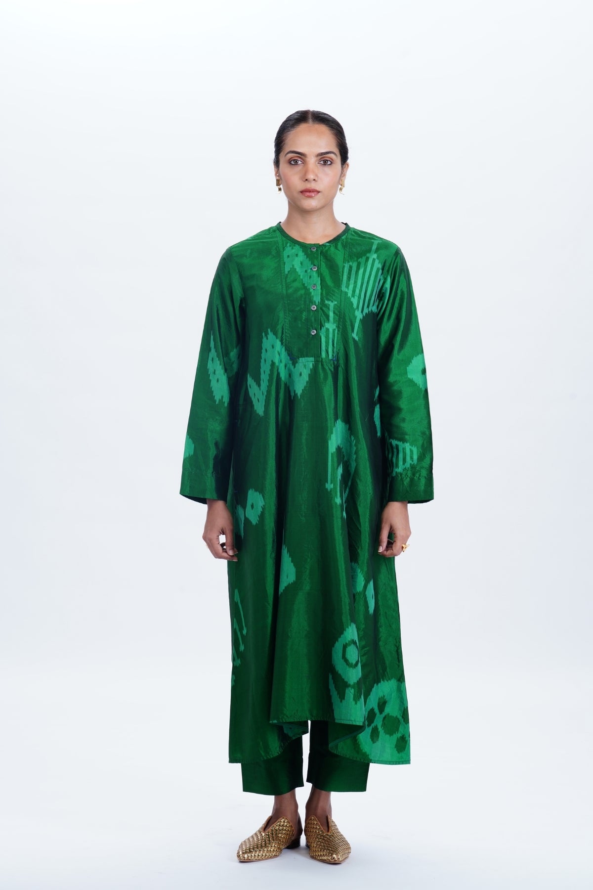 EMERALD YOKE DRESS