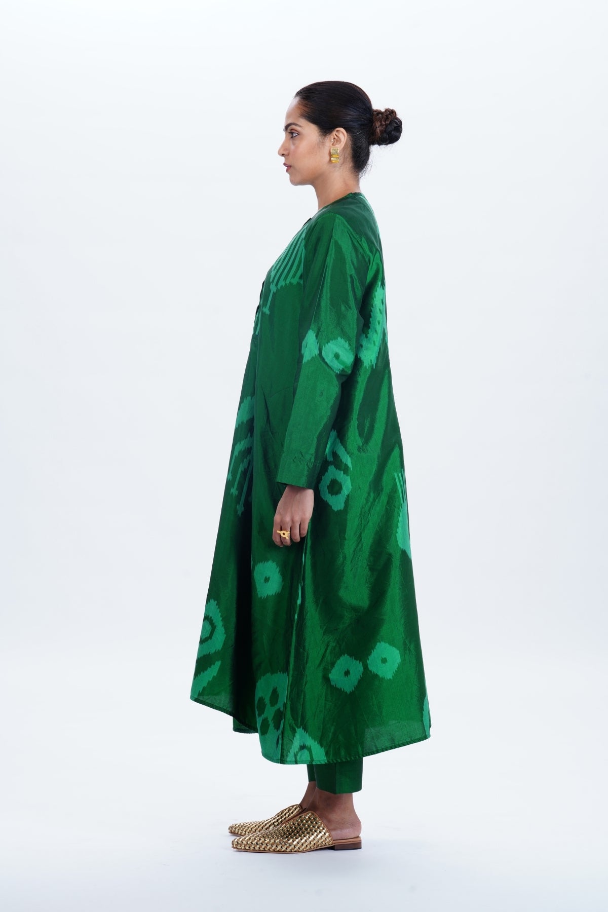 EMERALD YOKE DRESS