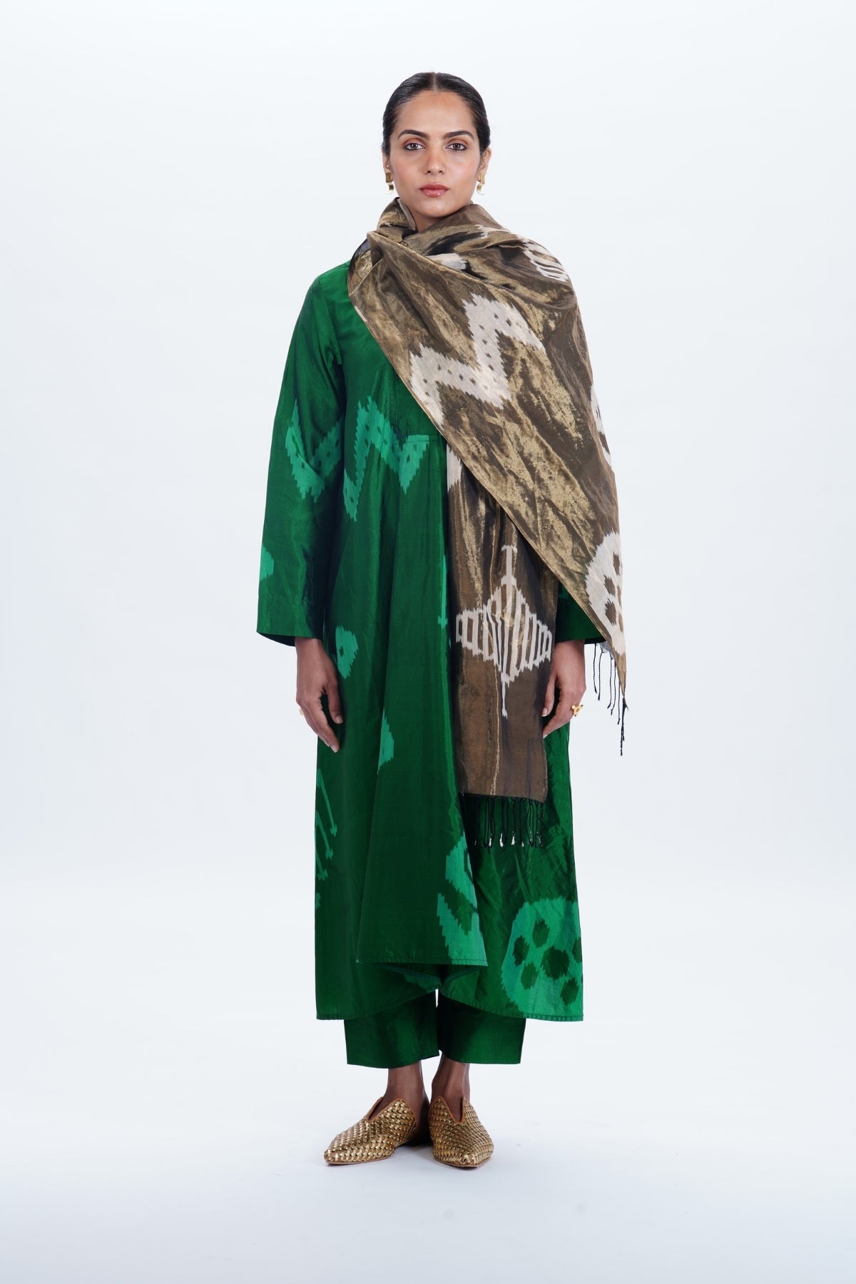 EMERALD YOKE DRESS