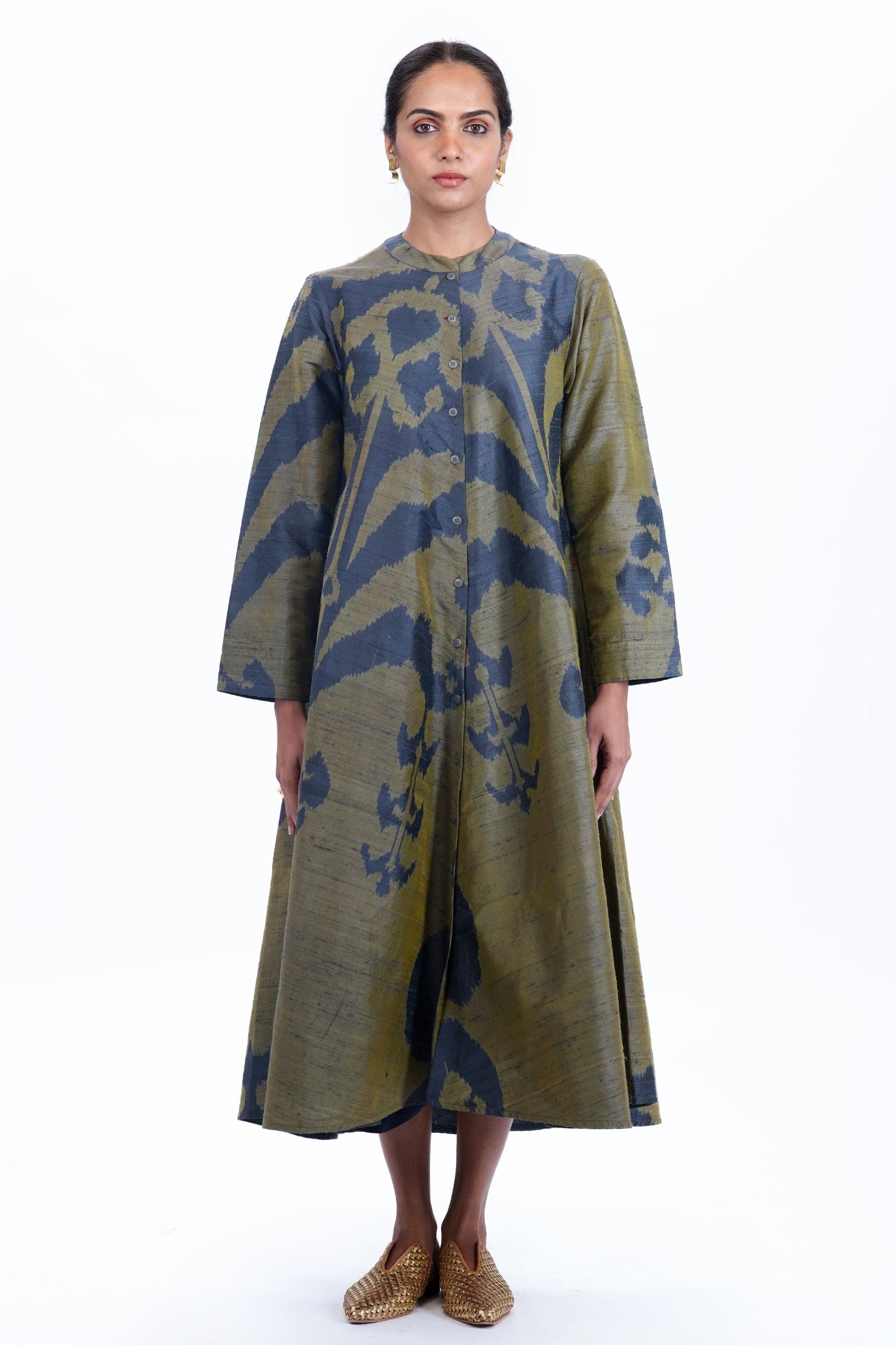 HINA BIAS BUTTON DRESS