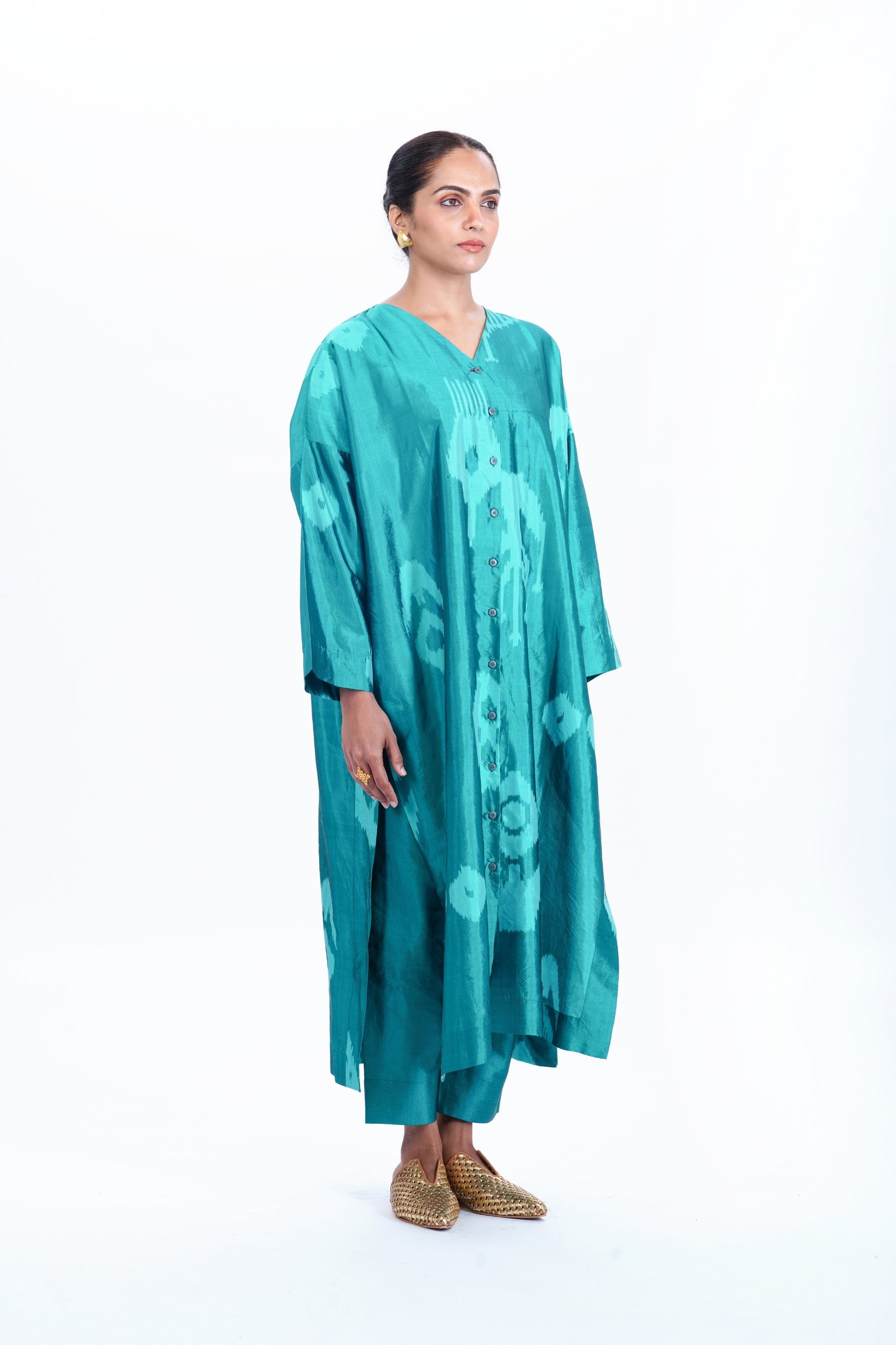 TURQUOISE ANTIFIT KURTA CO-ORD