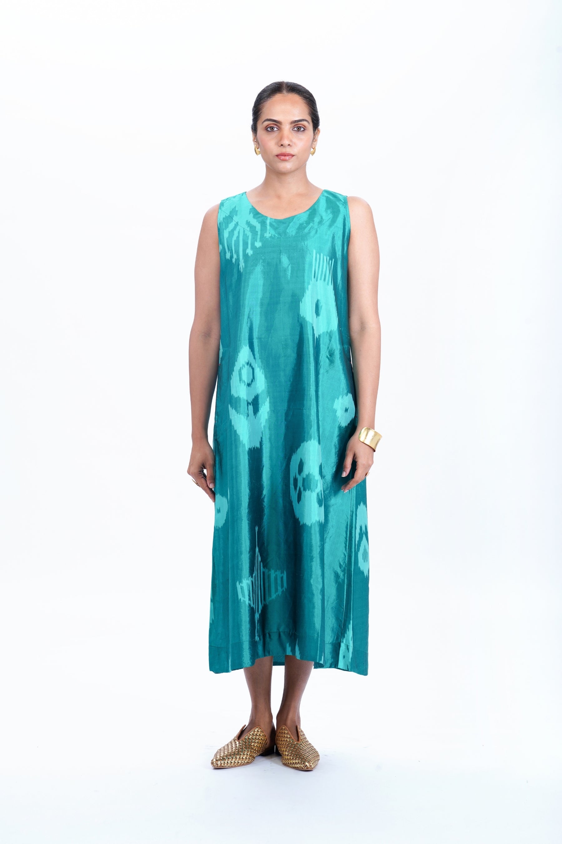 TURQUOISE SLEVELESS DRESS