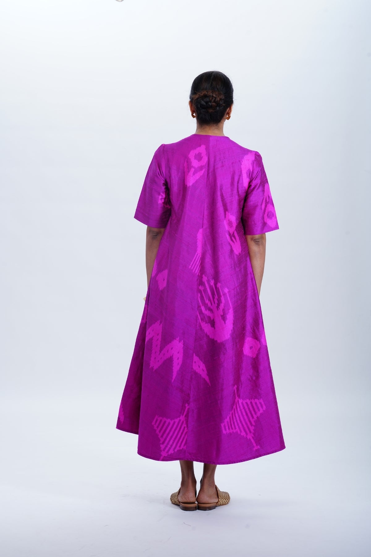 TOURMALINE BIAS BUTTON DRESS