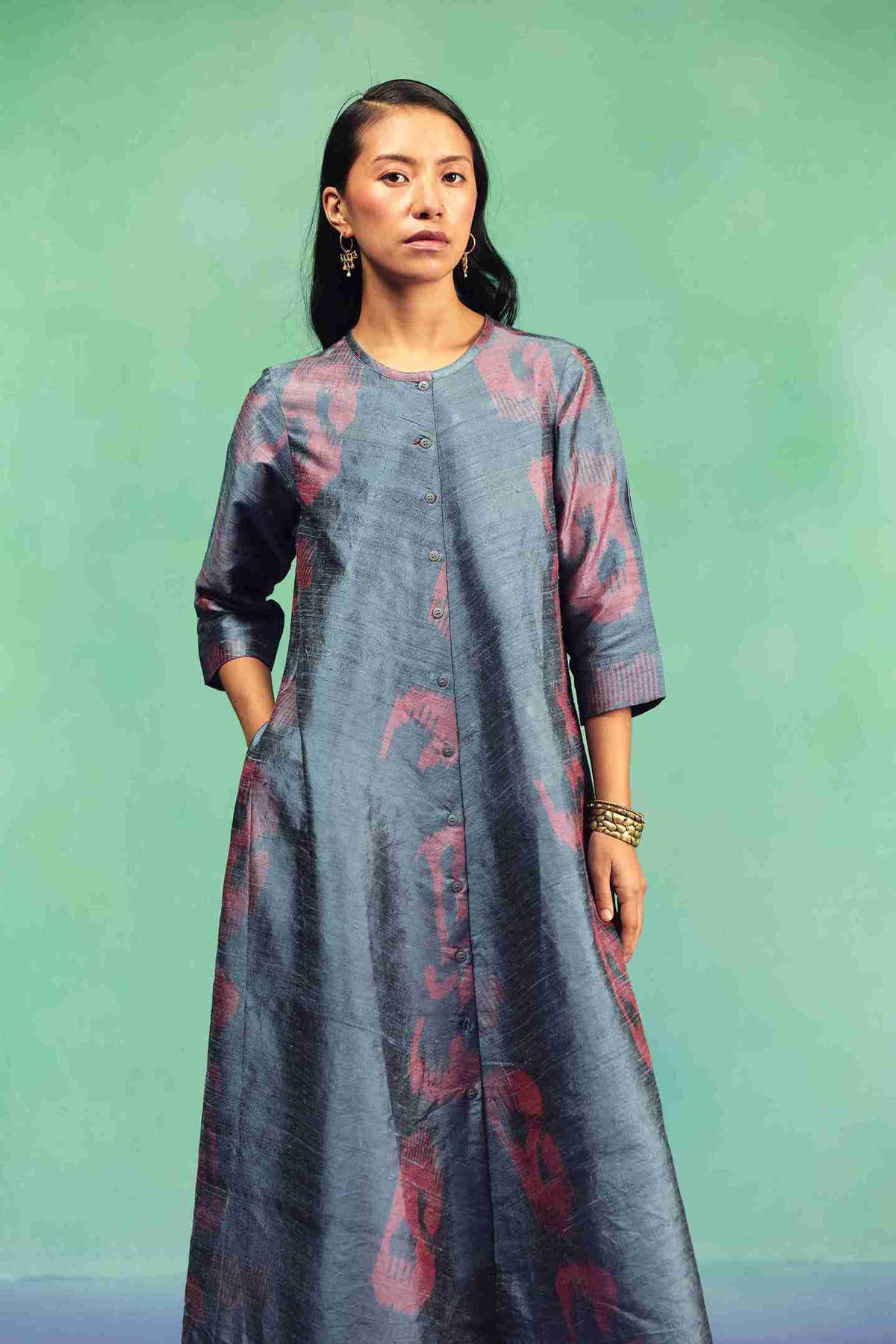 ASSEMBLY BIAS BUTTON DRESS