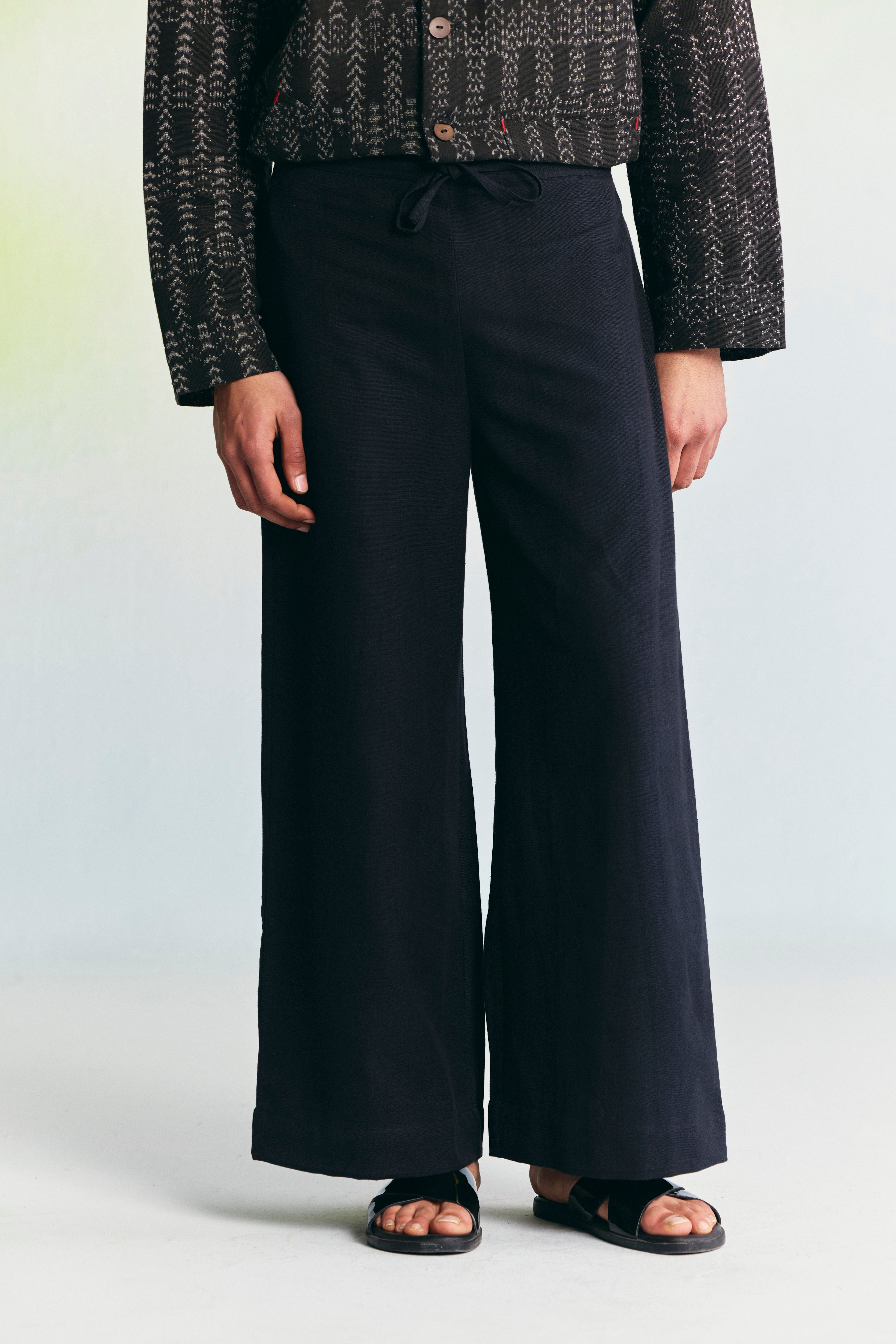 CHARCOAL WIDE-LEG TROUSER