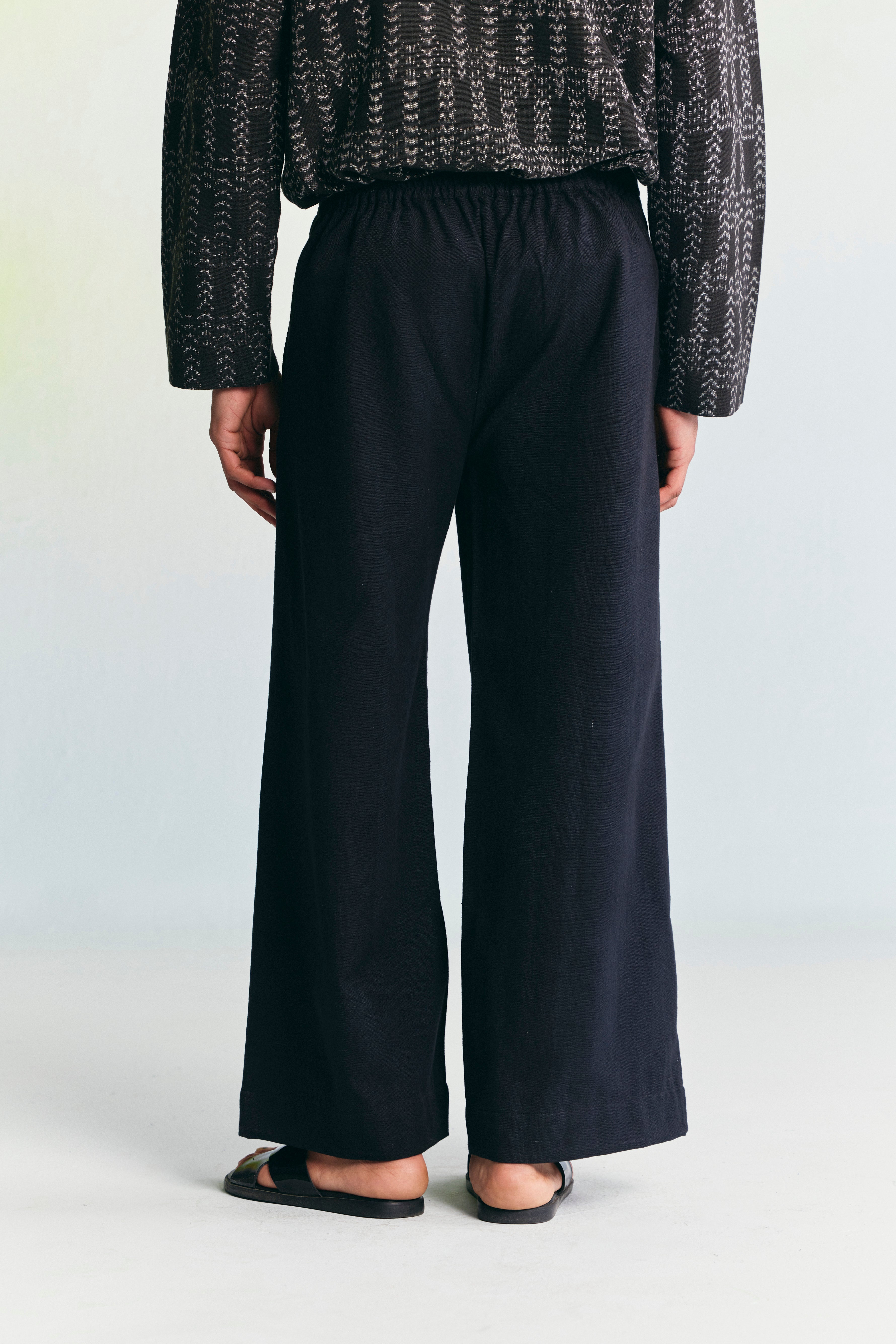 CHARCOAL WIDE-LEG TROUSER