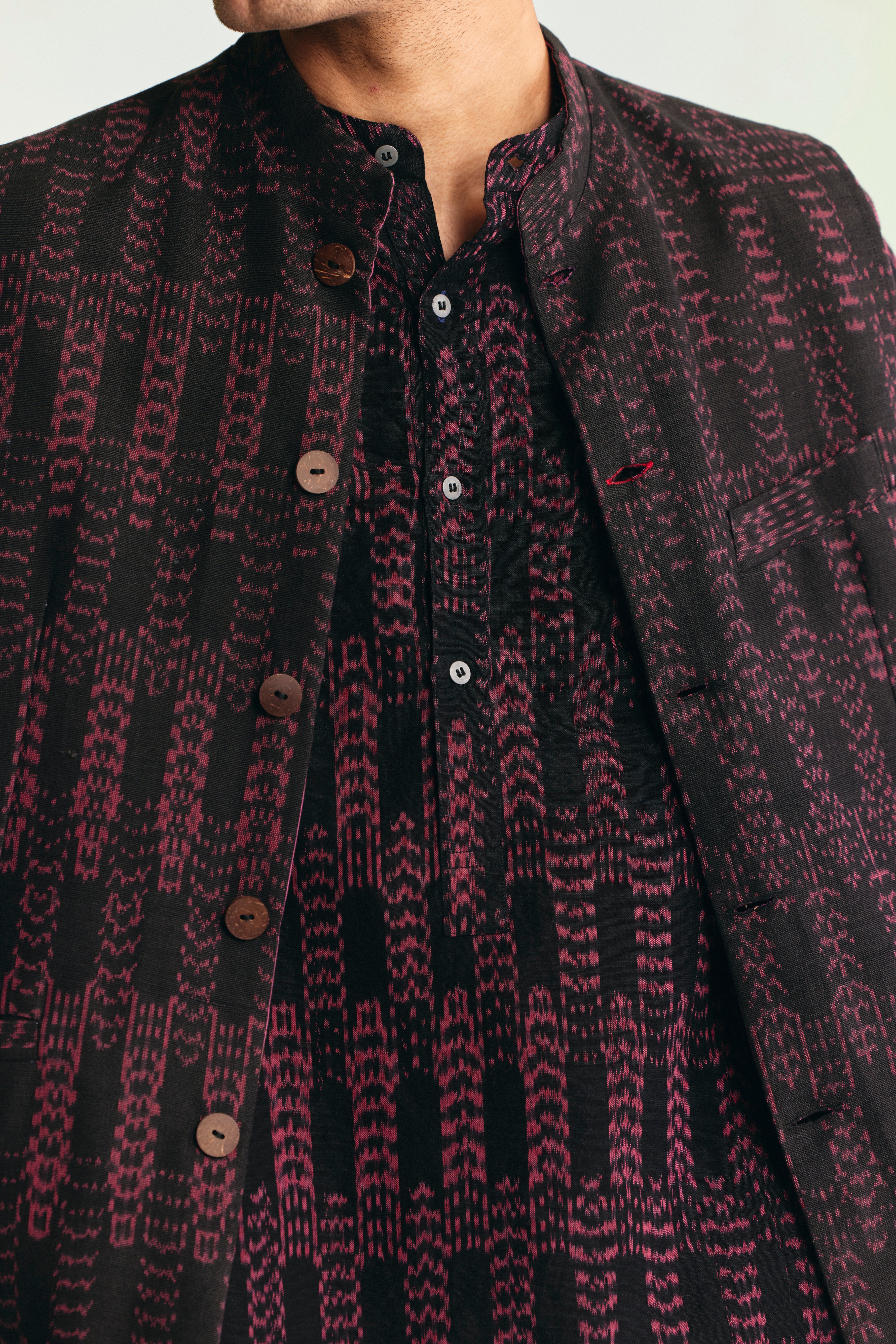 MIRAGE BAND-COLLAR WAIST COAT