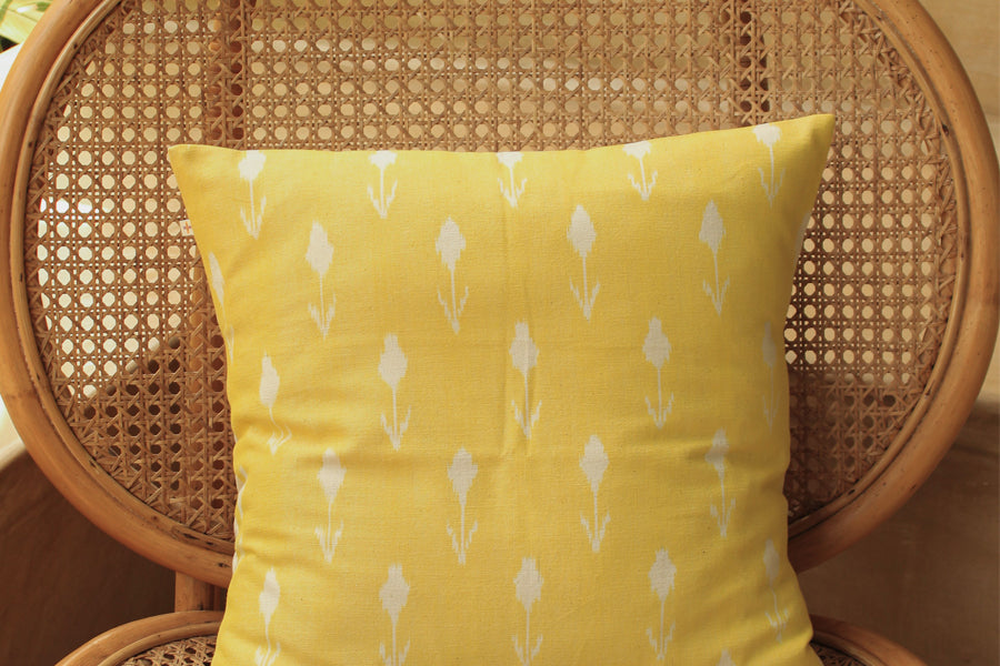 YELLOW BUD CUSHION COVER