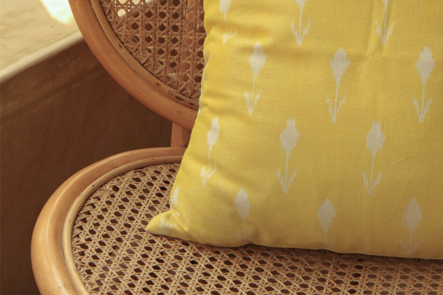 YELLOW BUD CUSHION COVER