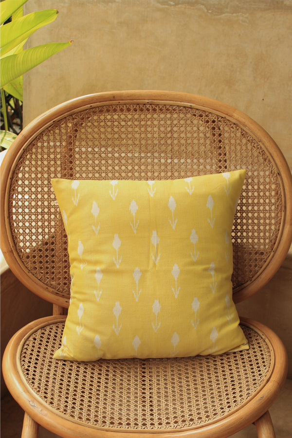 YELLOW BUD CUSHION COVER