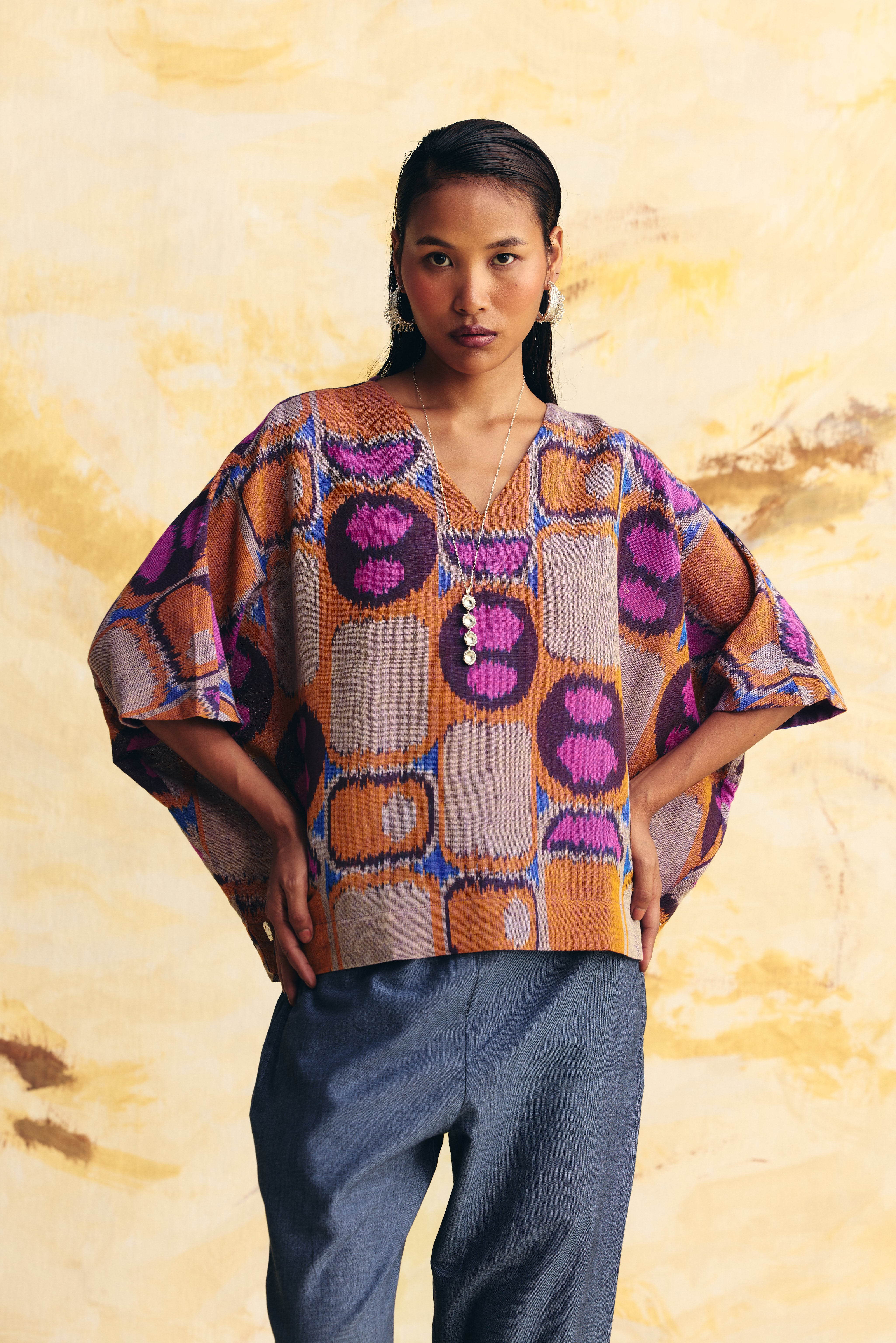 TRANSIT LINEN INVERTED TRAPEZE TOP