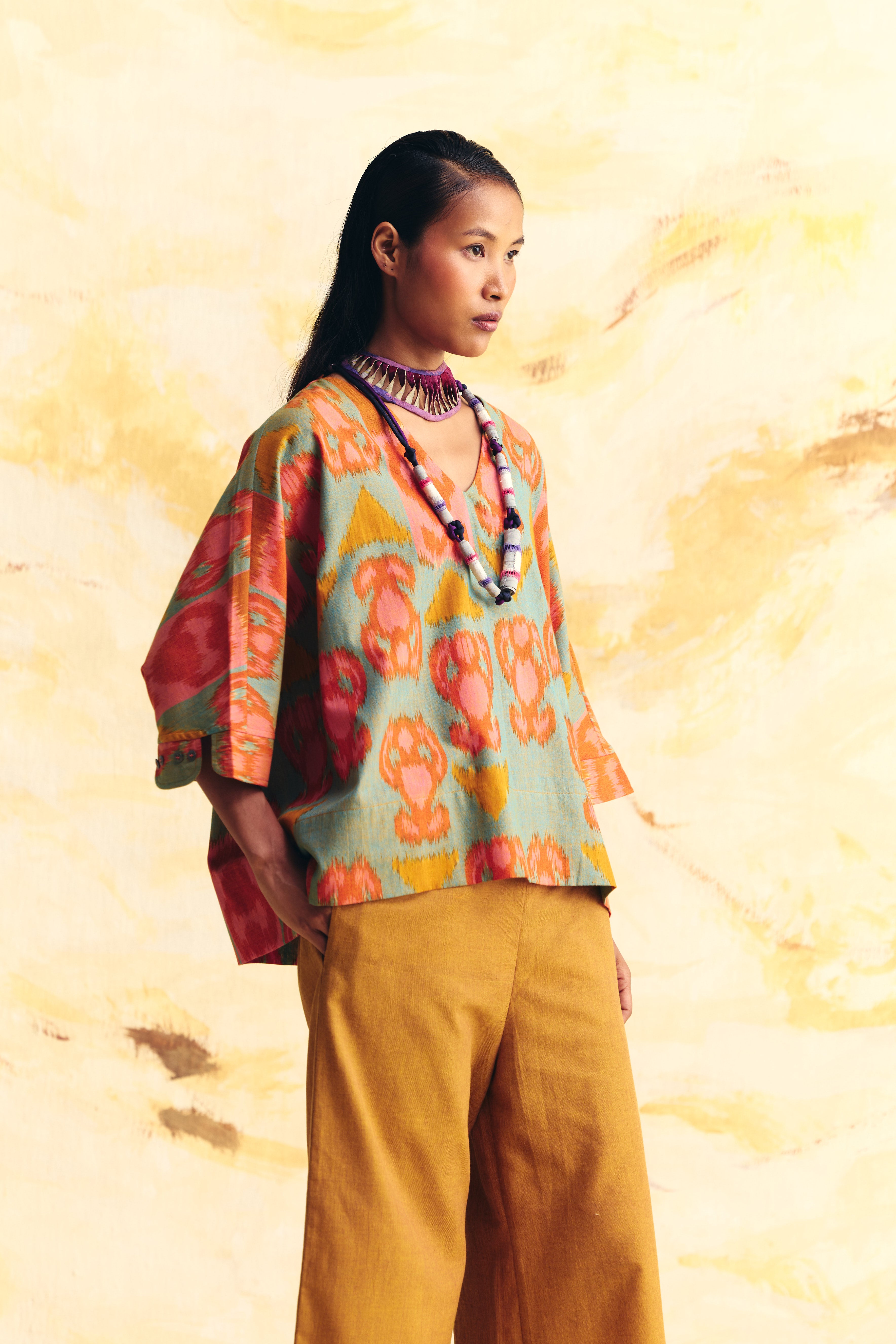 EMBER DOLMAN BUTTON CUFF TOP CO-ORD