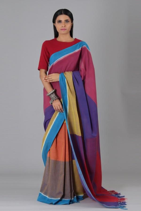 Multi Colour Cotton Saree