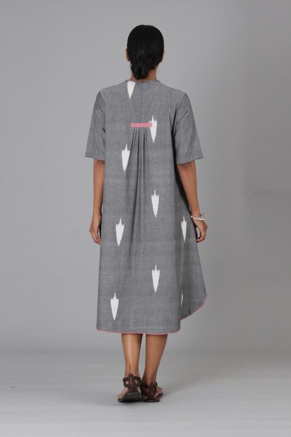 Grey Leaf Open Long Jacket