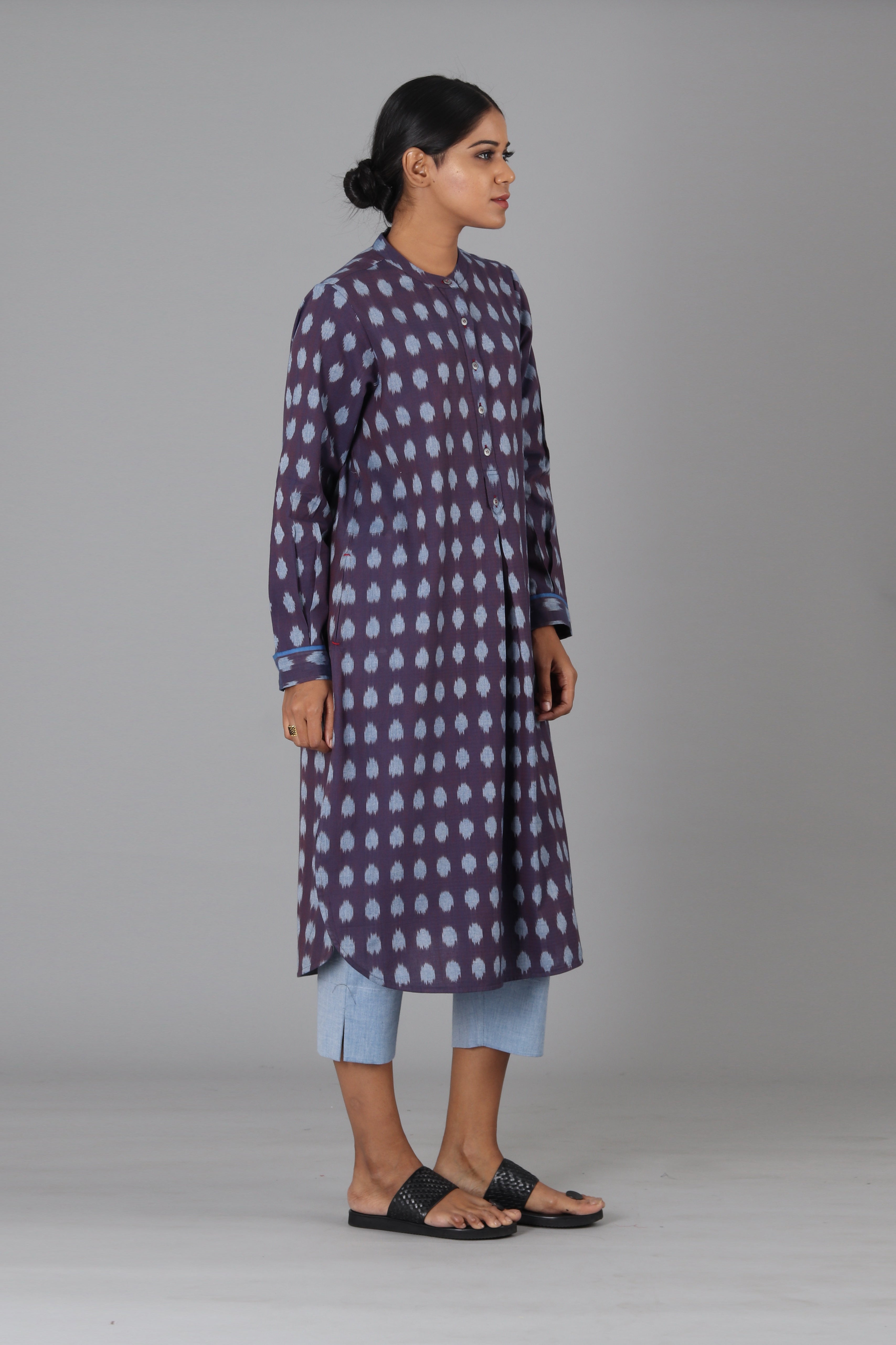 Indigo Polka Long Kurta