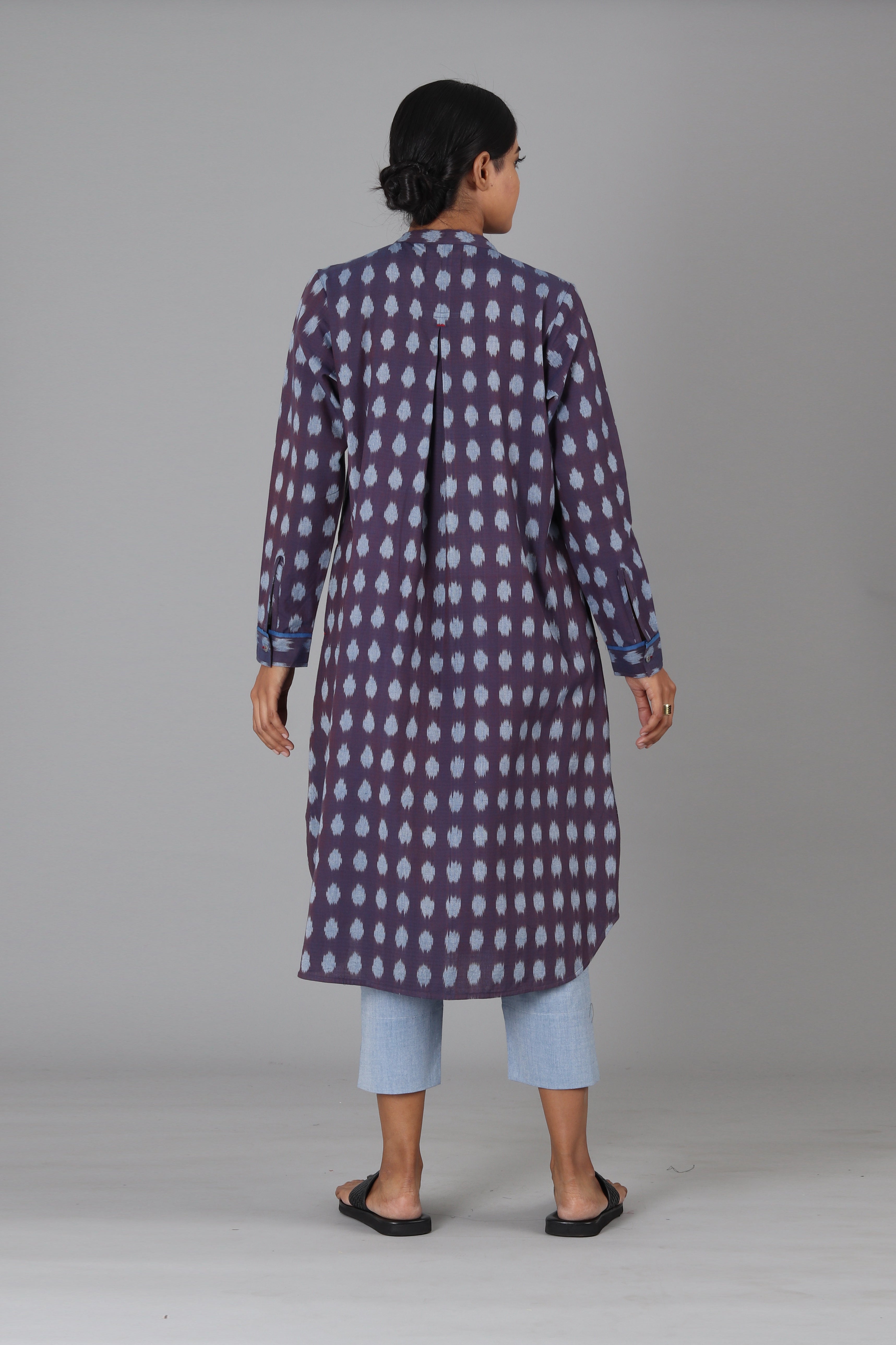 Indigo Polka Long Kurta