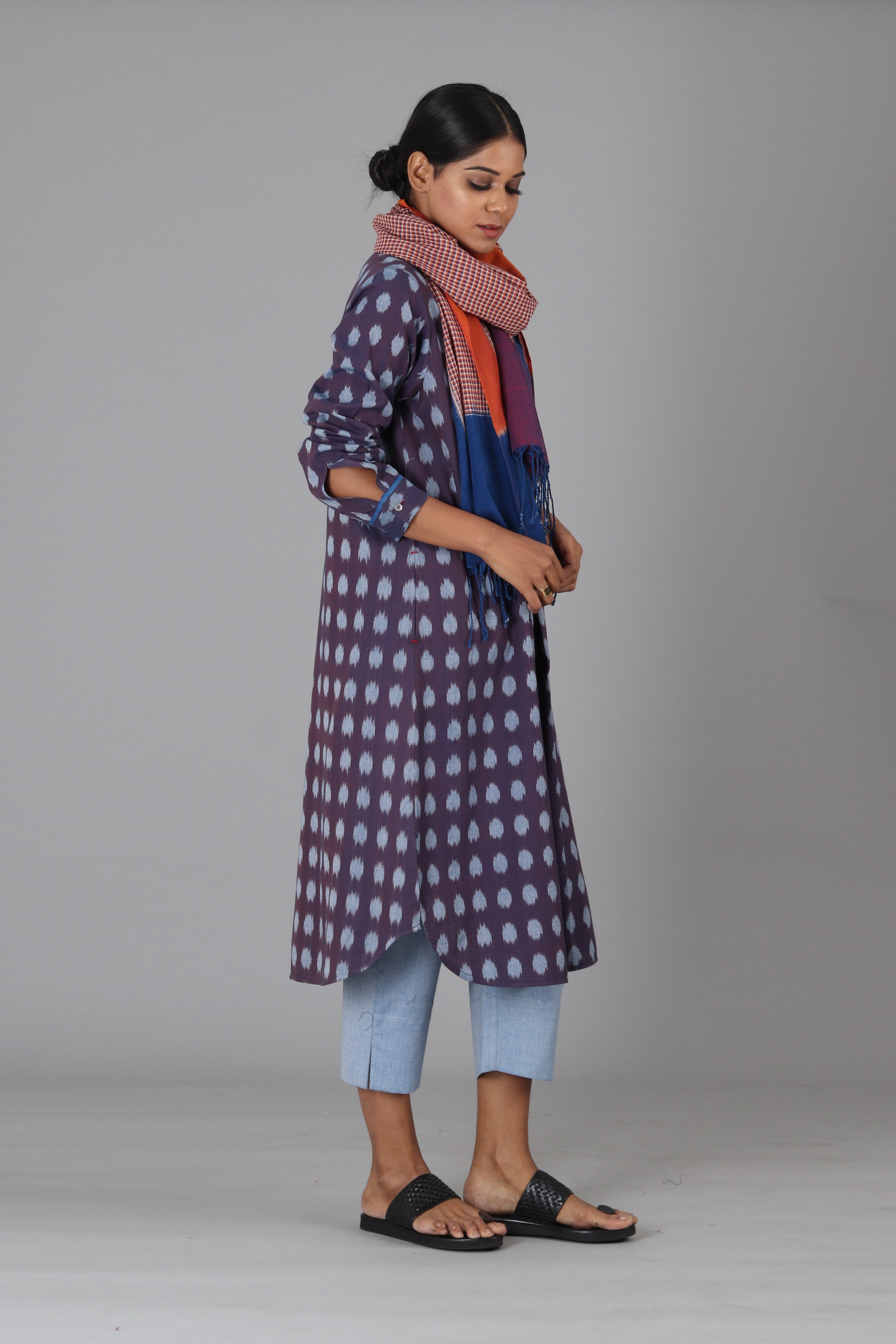 Indigo Polka Long Kurta