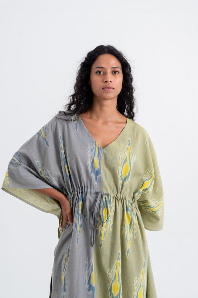 Bay Leaf Drawstring Long Kaftan