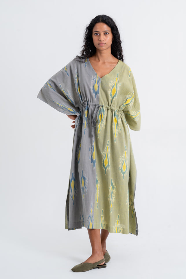 Bay Leaf Drawstring Long Kaftan