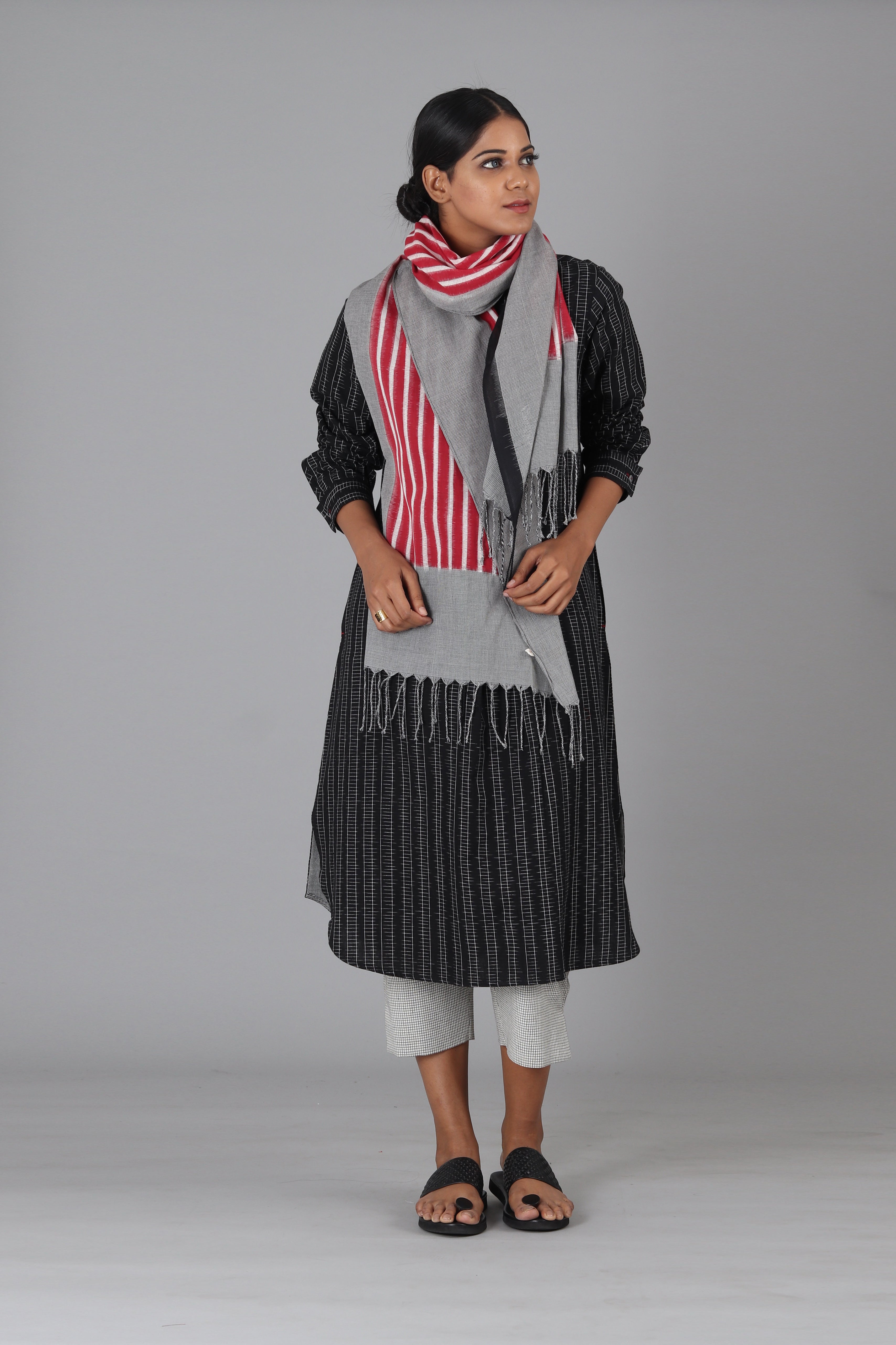 Red Stripe Checks Stole